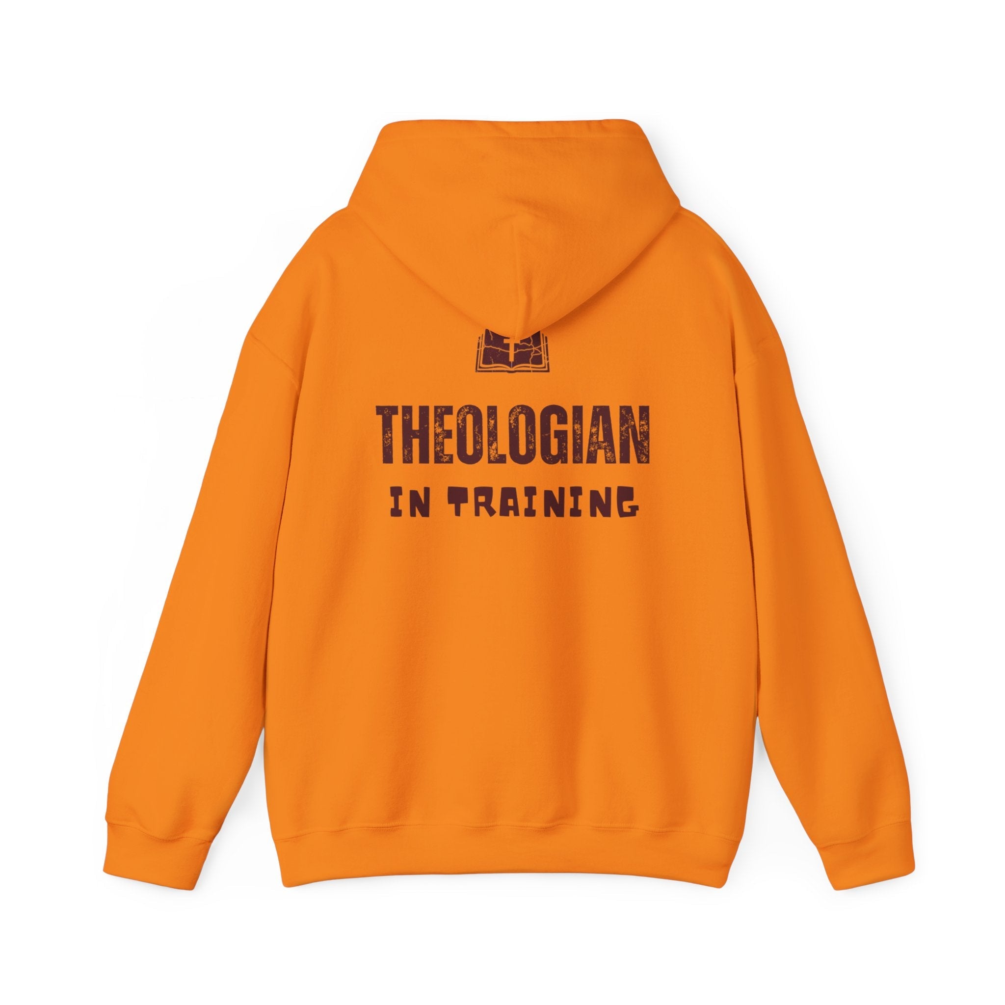 Theologian in Training Hoodie – Open Bible & Cross Christian Hoodie for Faithful Growth Printify