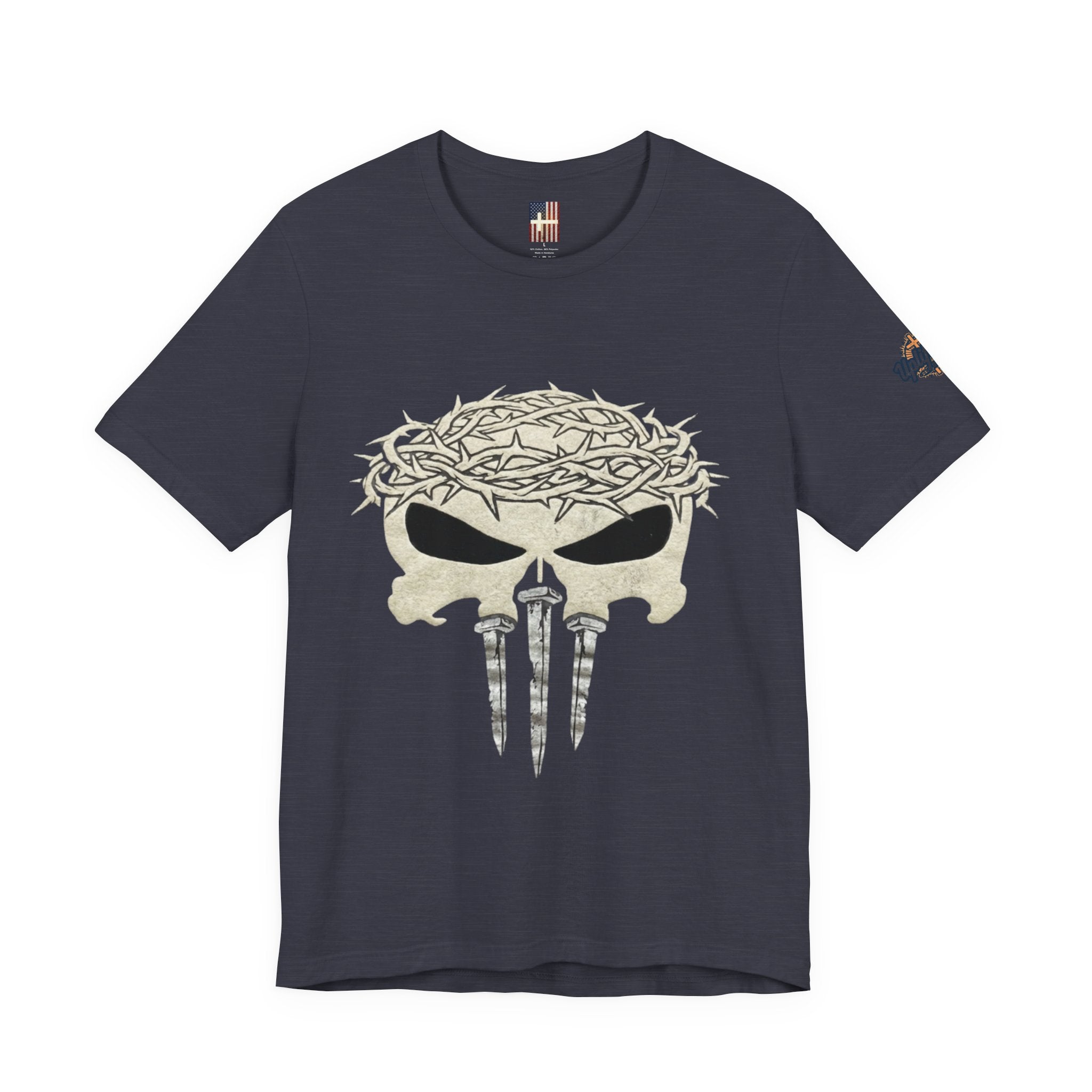 Christian Skull T-shirt - Crown of Thorns & Nails - Warrior Faith T-shirt Printify