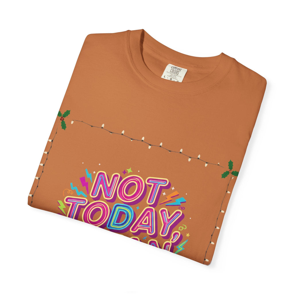 🔥 Not Today, Satan – Retro 90s Christian T-Shirt | Neon Faith Tee | Funky Cartoon Devil | Bold Bible Verse Shirt | Uplifted Gear Printify