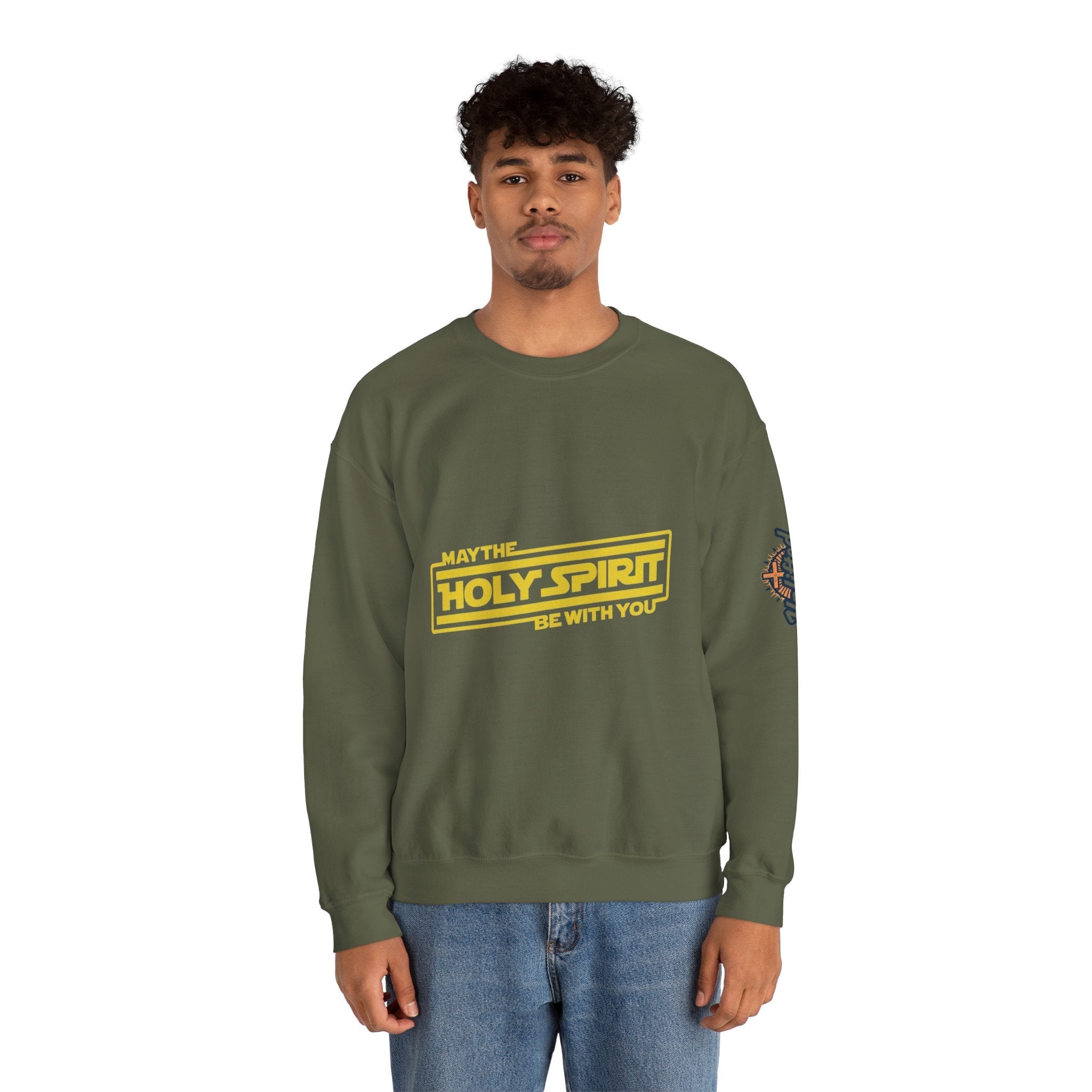 May the Holy Spirit Be With You Sweatshirt - Christian Star Wars Parody Sweatshirt Printify