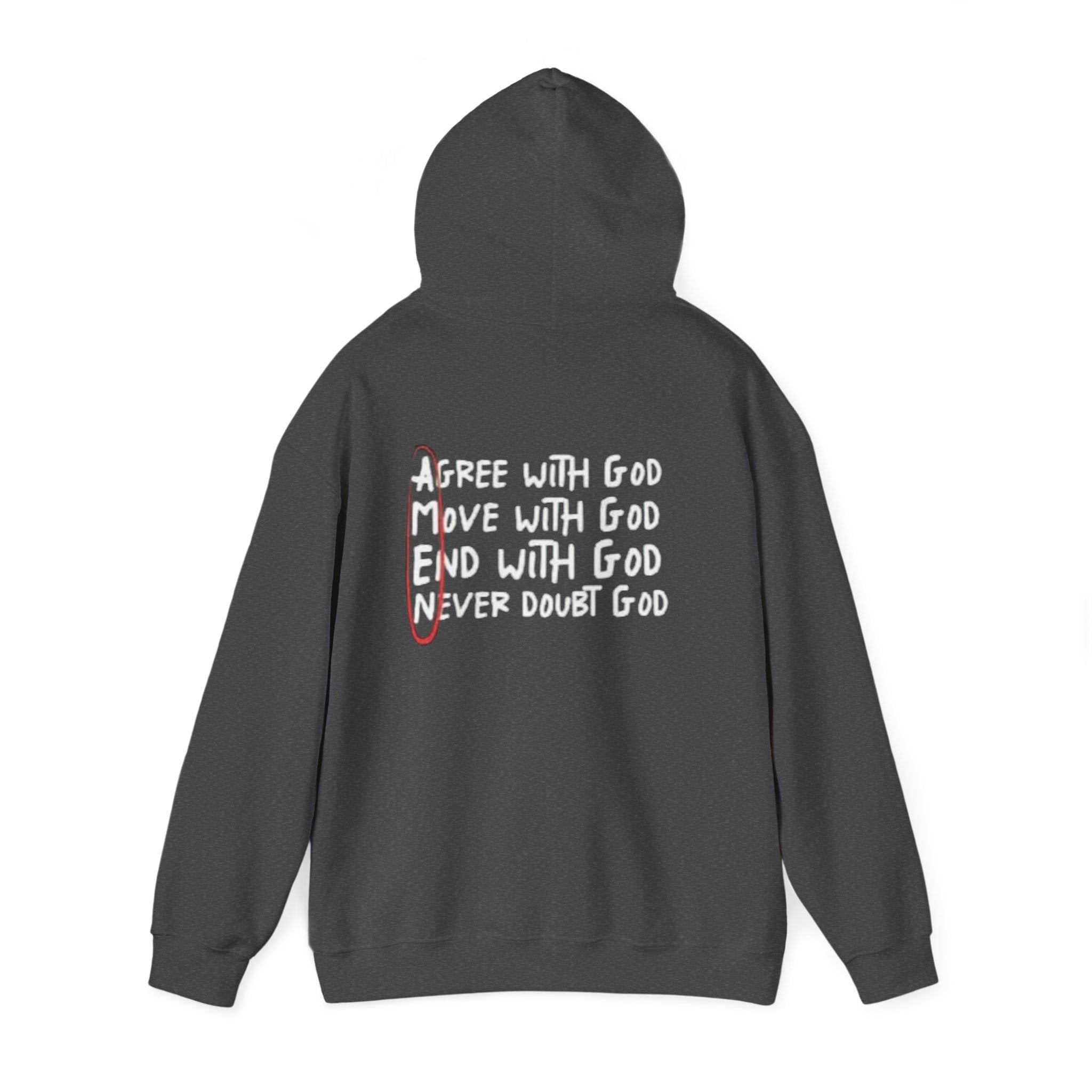 AMEN Acronym Hoodie – Agree with God Move with God End with God Never Doubt God Christian Sweatshirt for Unwavering Faith Printify