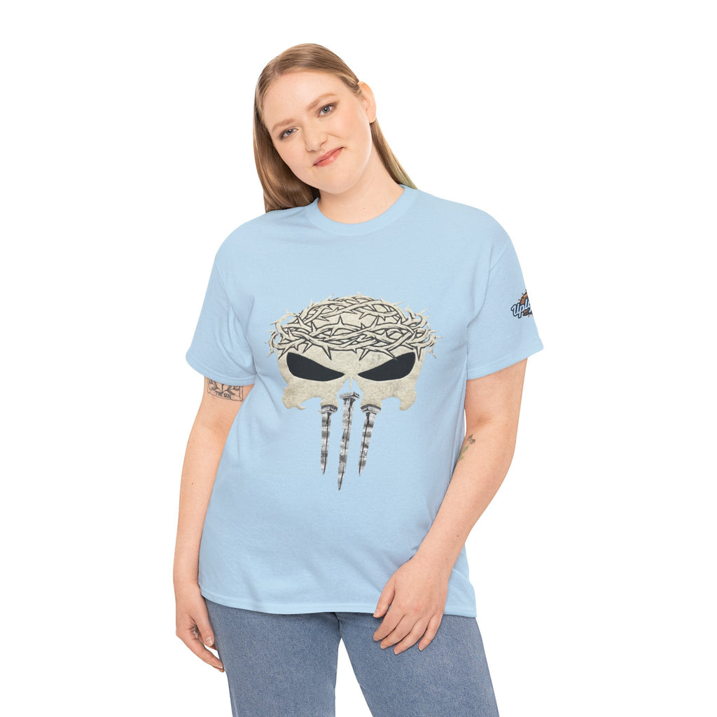 Christian Skull T-shirt - Crown of Thorns & Nails - Warrior Faith T-shirt Printify