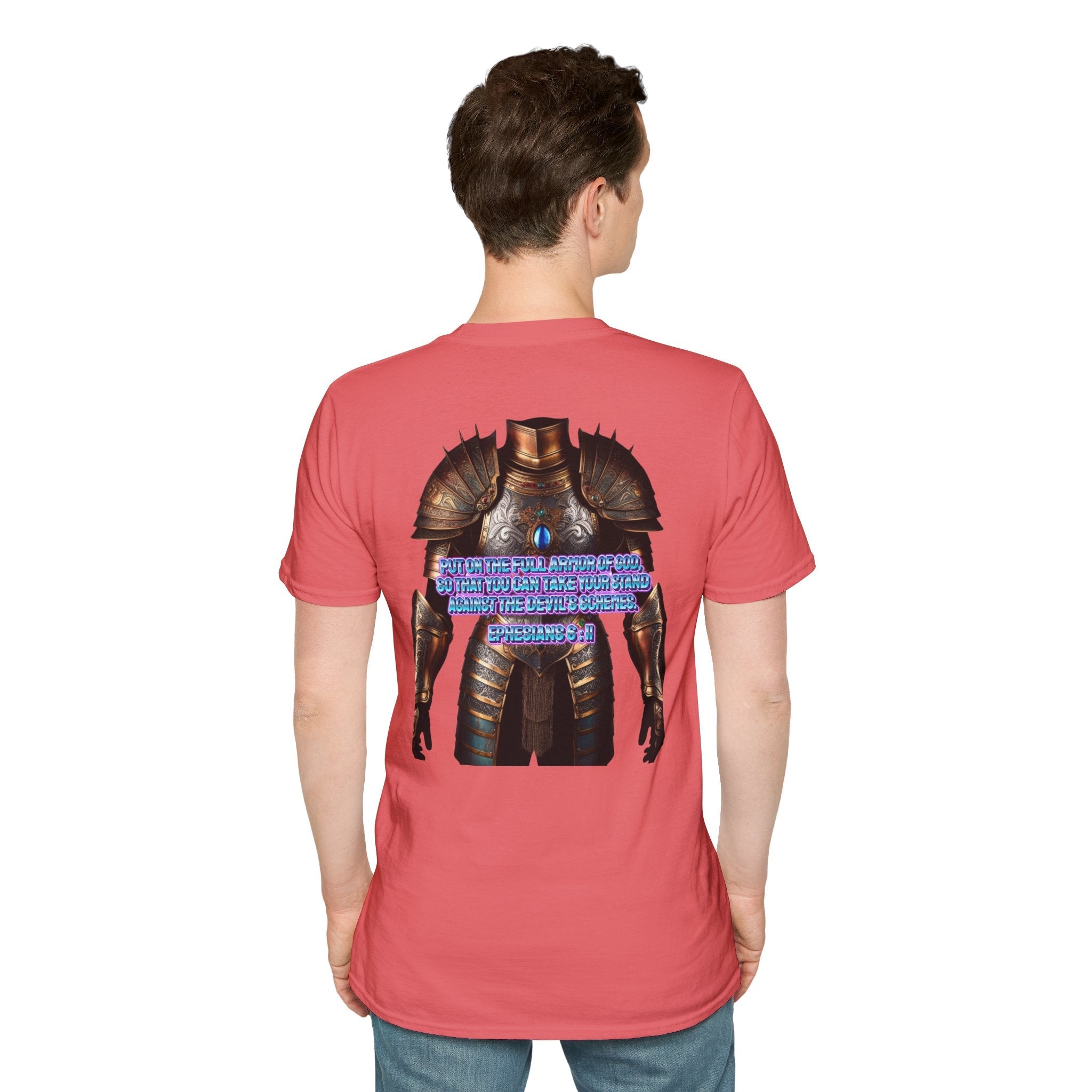 Religious Graphic Tee with Armor Of God Design - Unisex Softstyle T-Shirt Printify