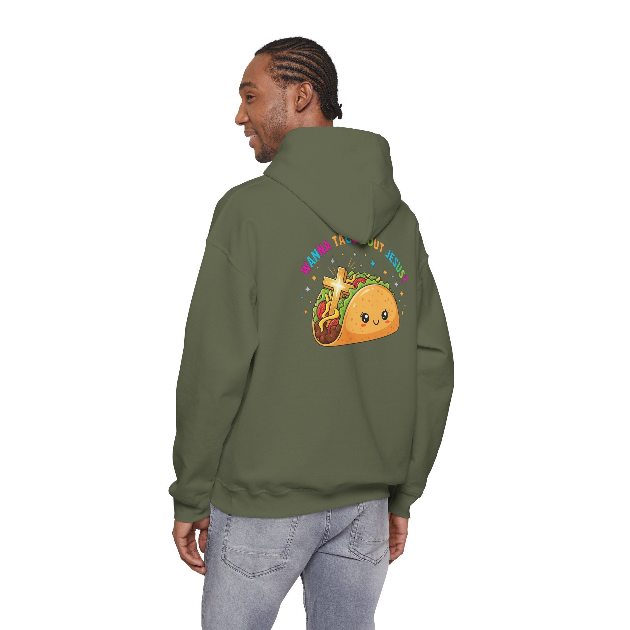 Wanna Taco 'Bout Hoodie – Cozy Christian Pun Hoodie for Faith & Fun Printify