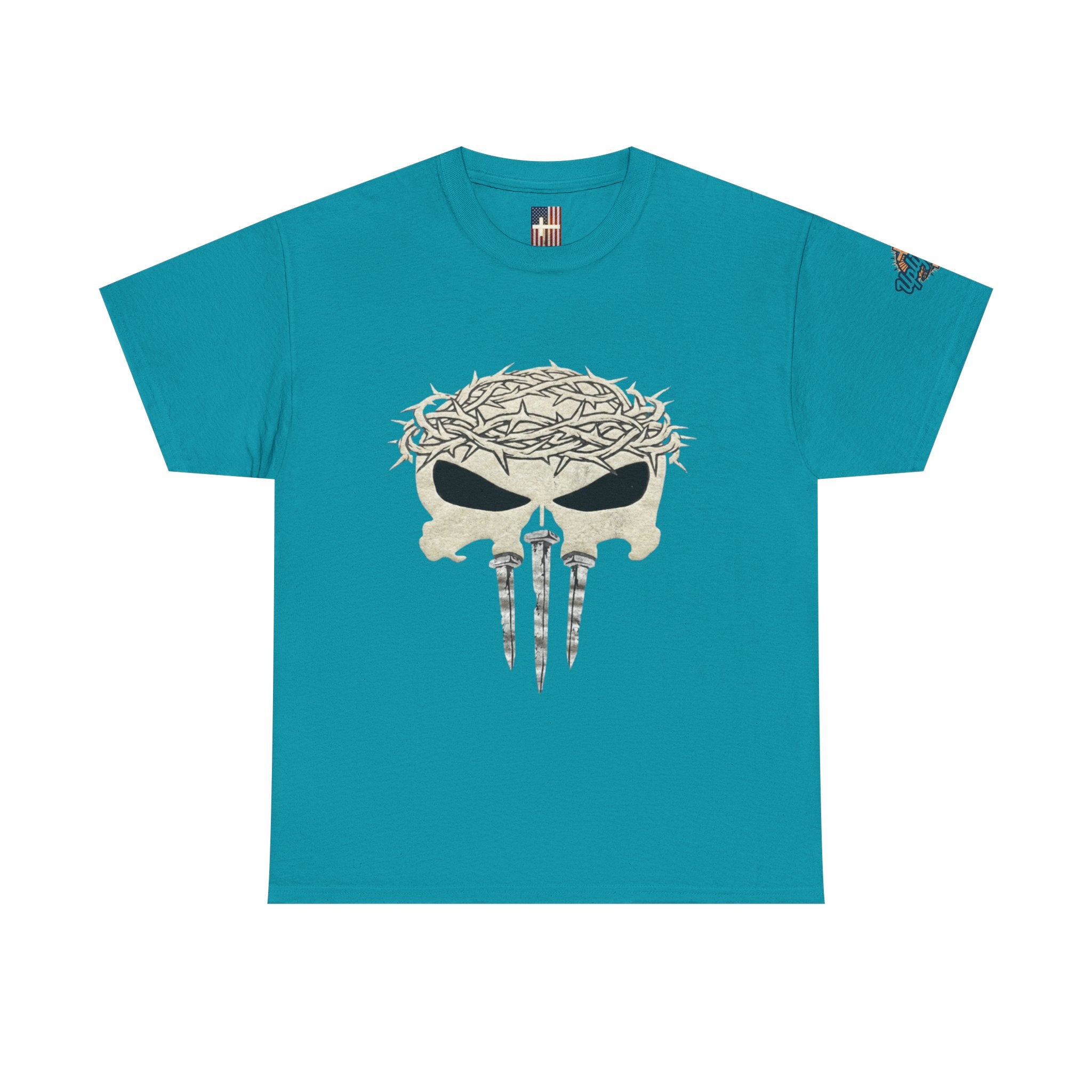 Christian Skull T-shirt - Crown of Thorns & Nails - Warrior Faith T-shirt Printify