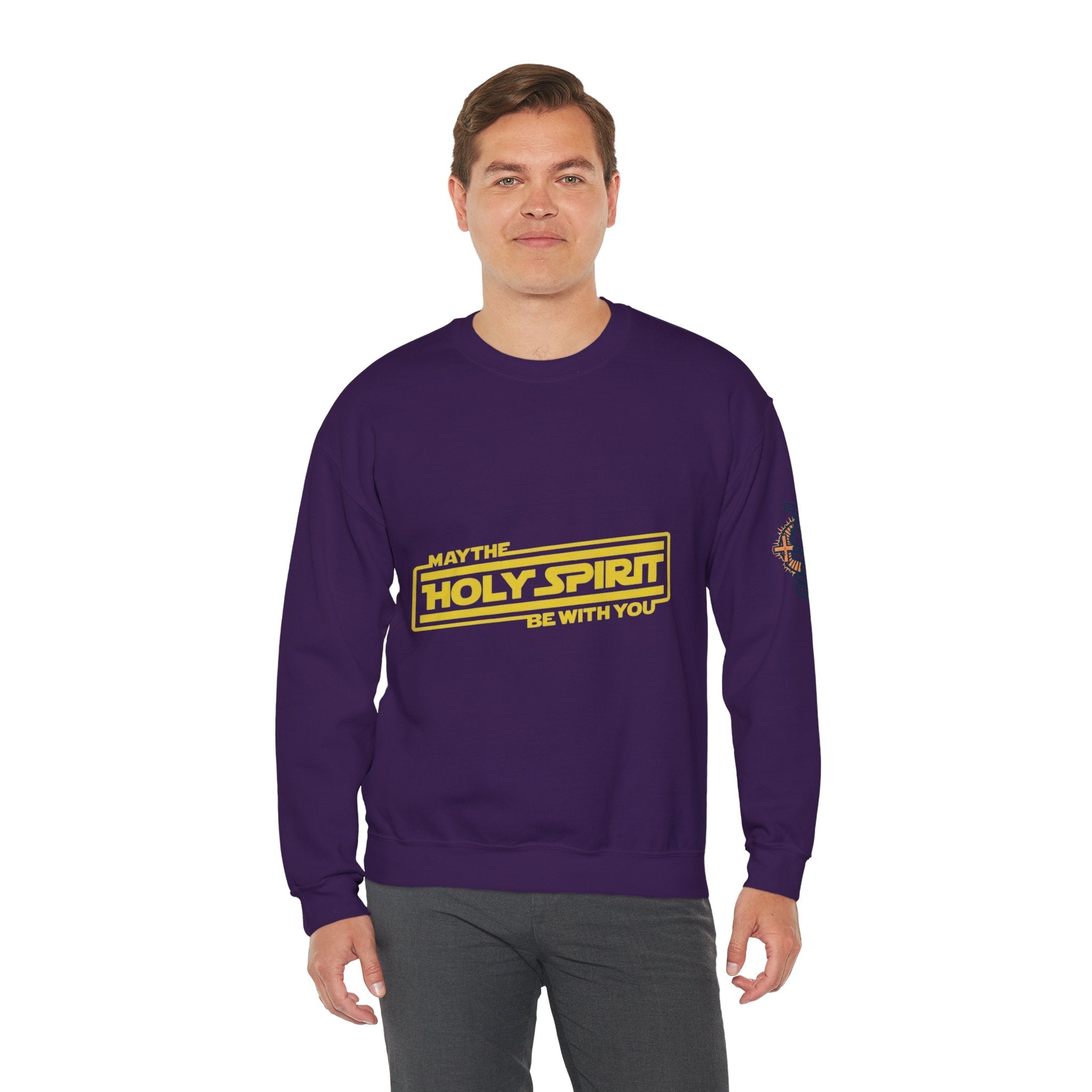 May the Holy Spirit Be With You Sweatshirt - Christian Star Wars Parody Sweatshirt Printify