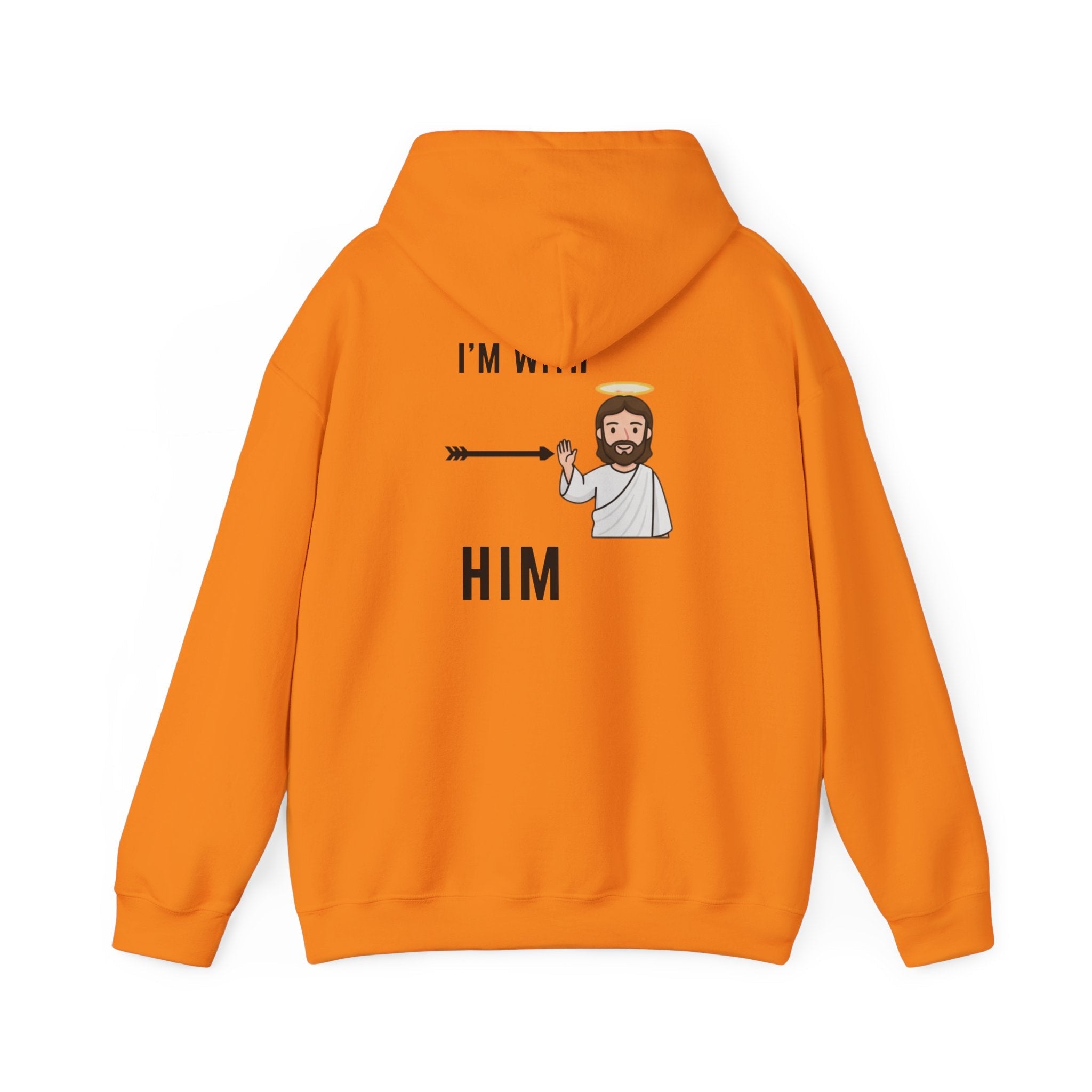 🔥 I’m With Him → Christian Hoodie | Arrow Pointing to Jesus | Minimalist Faith Tee | Subtle Cross Design | Bible-Inspired Apparel by Uplifted Gear Printify