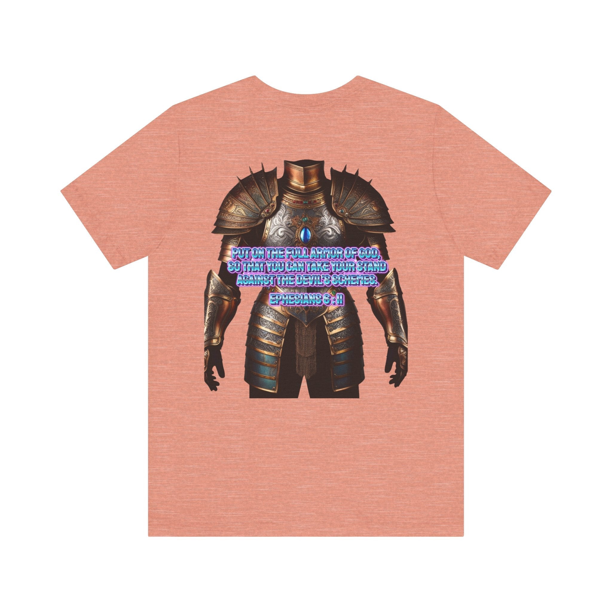 Religious Graphic Tee with Armor Of God Design Unisex Jersey Short Sleeve Tee Printify
