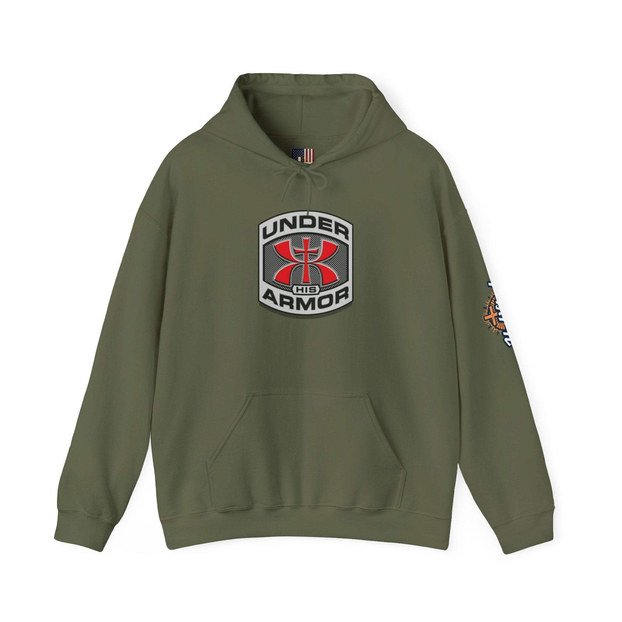 Under Armor Logo Hoodie — Black Athletic Pullover Printify