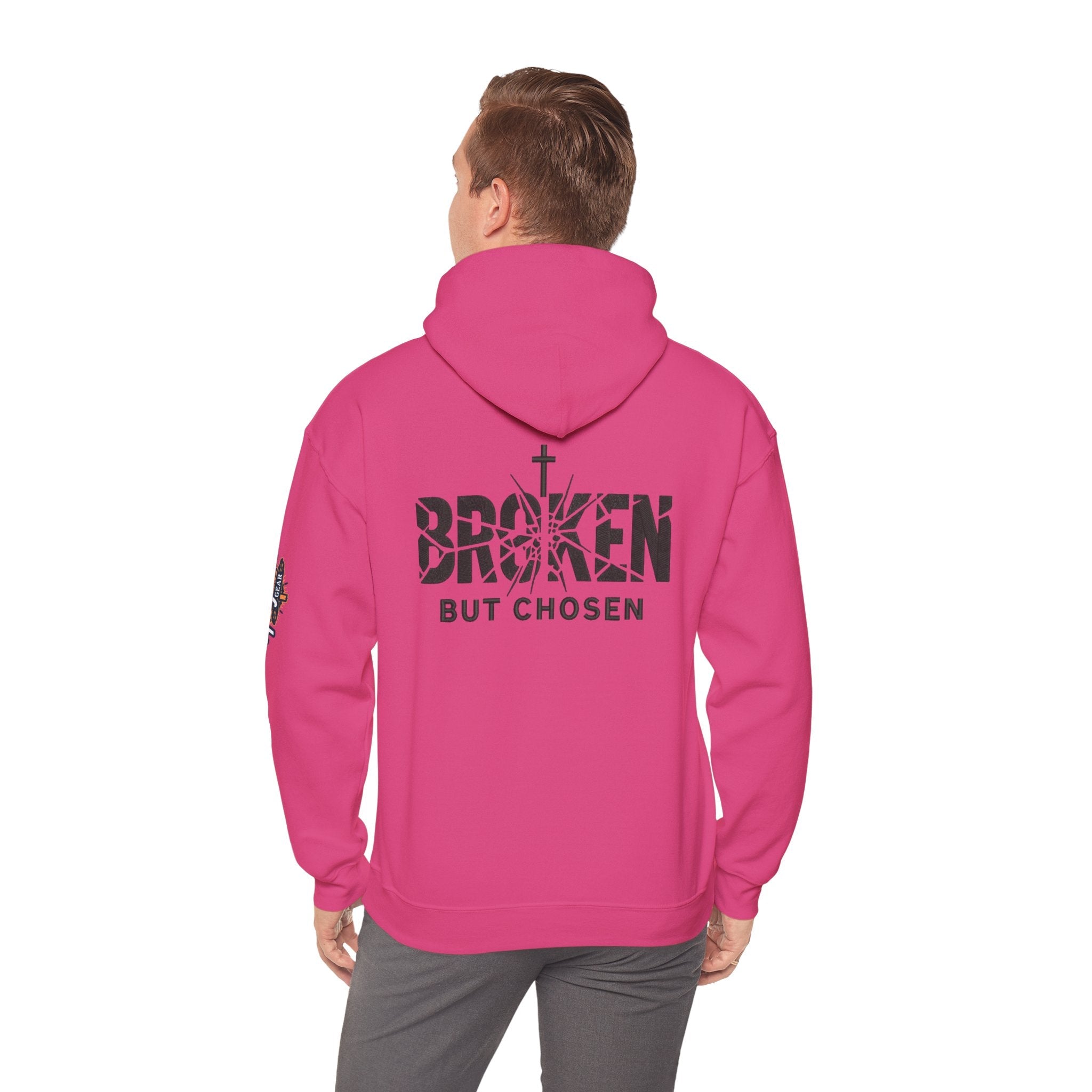 Broken But Chosen Hoodie — Christian Faith Graphic Sweatshirt Printify