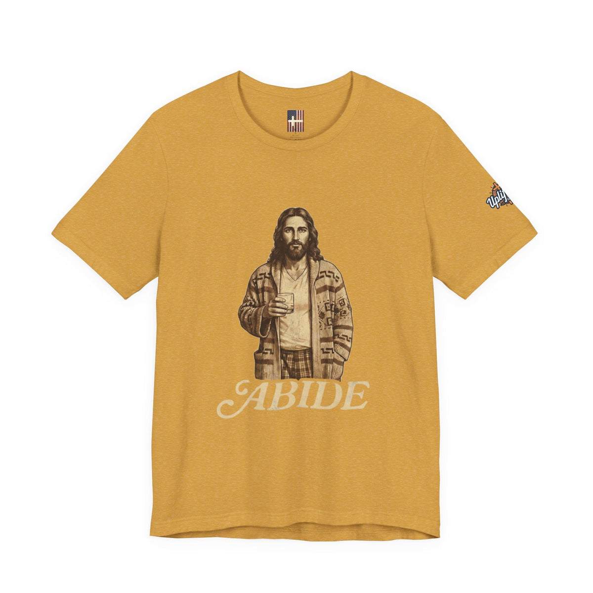 Abide Vintage Jesus Tee — "The Dude" Graphic Christian T-Shirt Printify