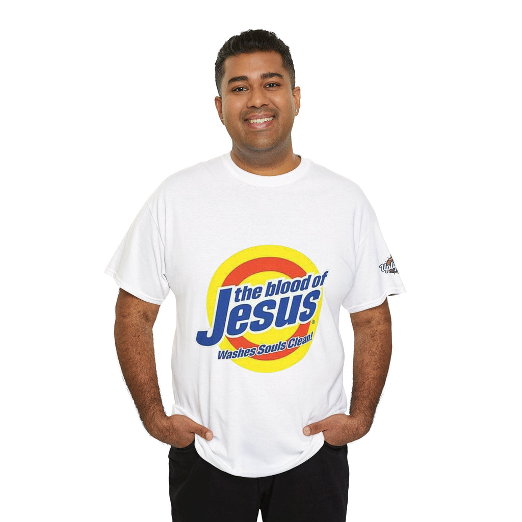 Blood of Jesus Washes Souls Clean T-shirt - Funny Tide Parody - Christian Faith T-shirt Printify