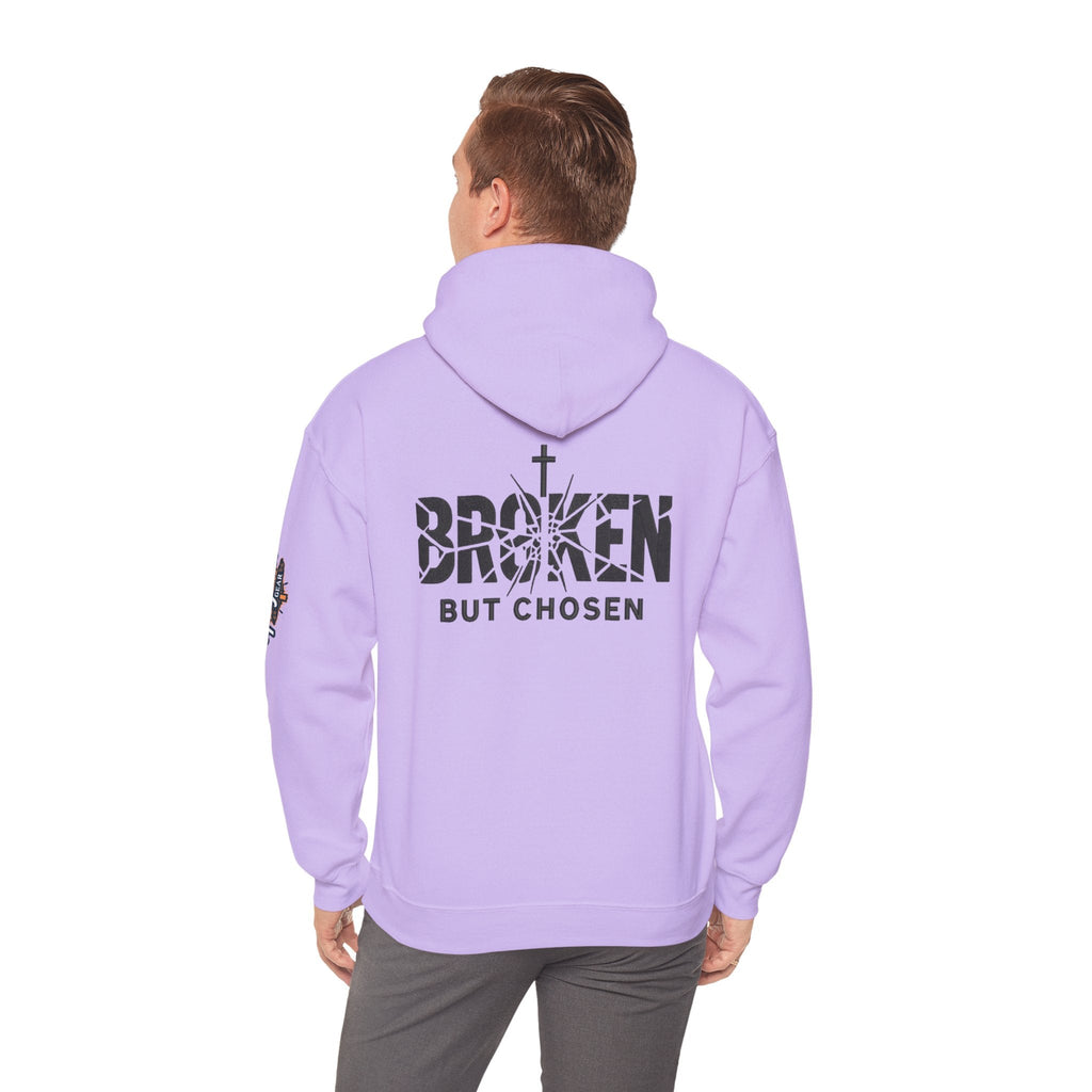 Broken But Chosen Hoodie — Christian Faith Graphic Sweatshirt Printify