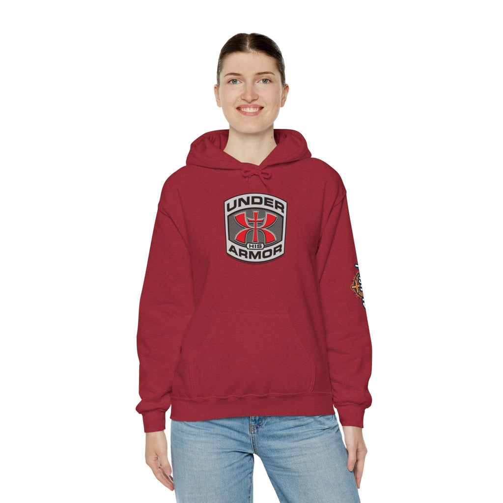Under Armor Logo Hoodie — Black Athletic Pullover Printify
