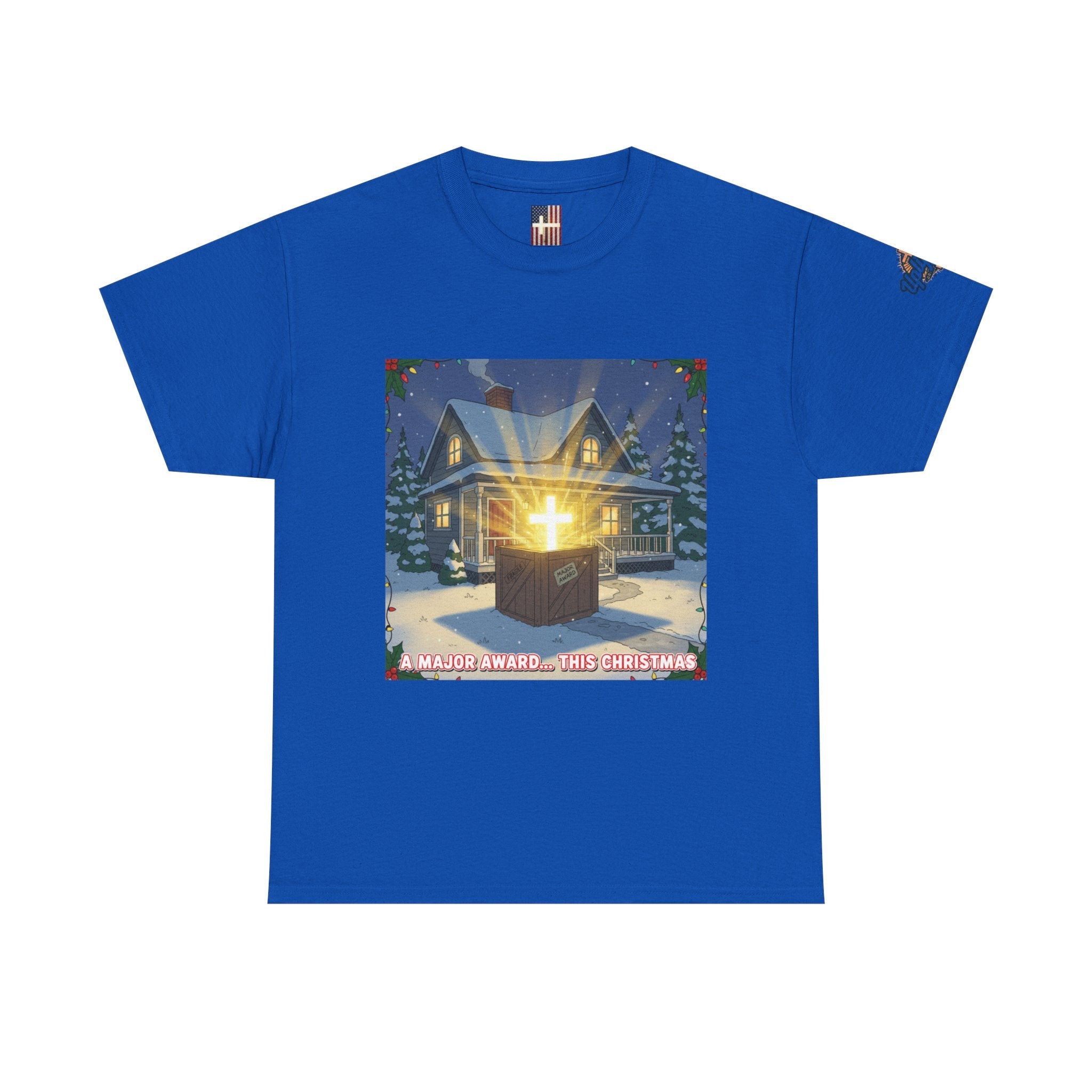 A Major Award This Christmas T-shirt – Fragile Leg Lamp Parody Cross Unboxing Christian T-shirt for Hilarious Faith & Holiday Glow Printify