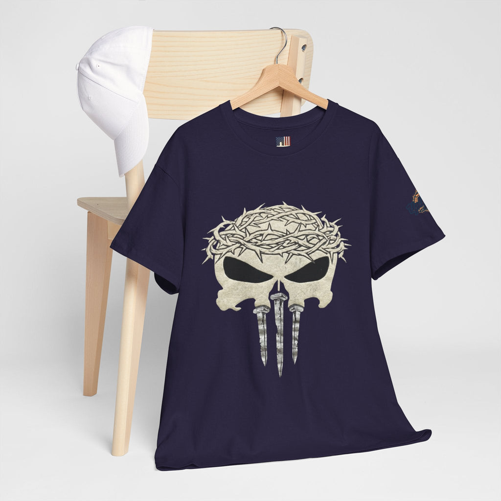 Christian Skull T-shirt - Crown of Thorns & Nails - Warrior Faith T-shirt Printify
