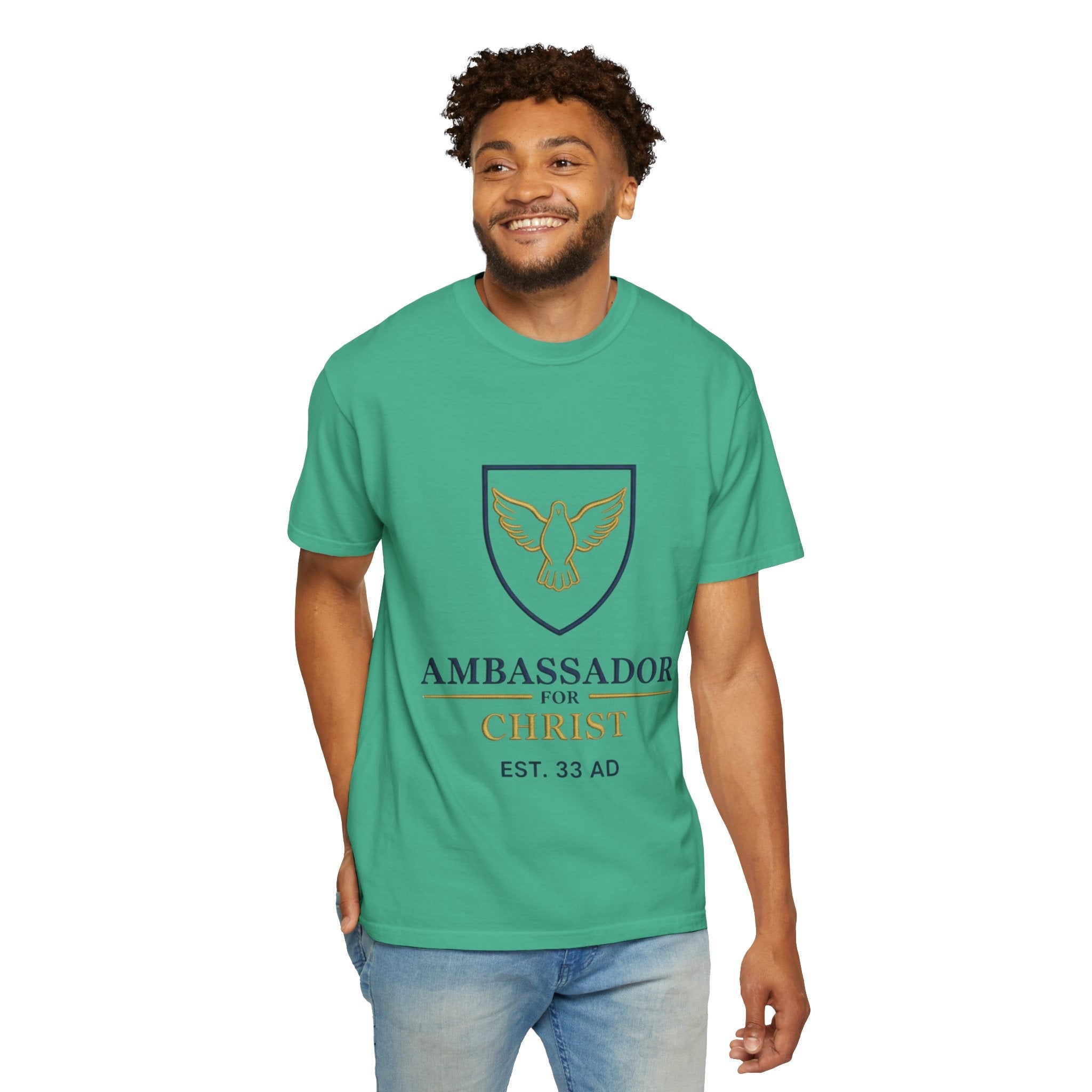 Ambassador for Christ T-Shirt – Established 33 AD Christian Tee for Bold Faith Printify