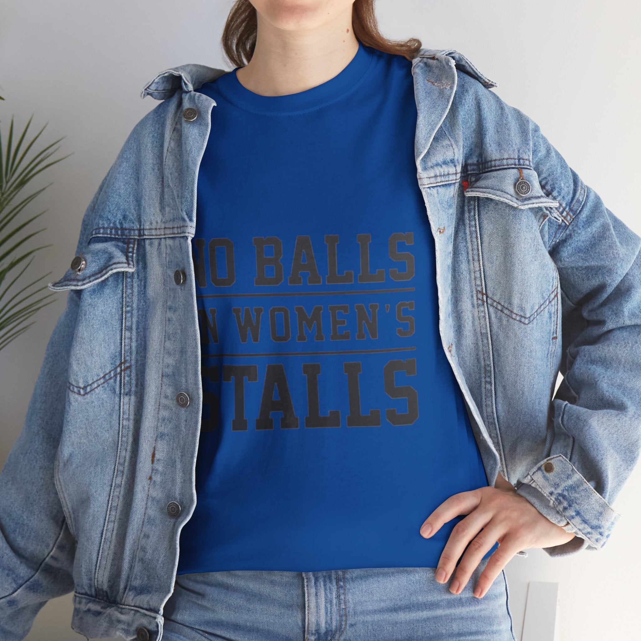 No Balls in Women's Stalls Retro Protest T-Shirt Printify