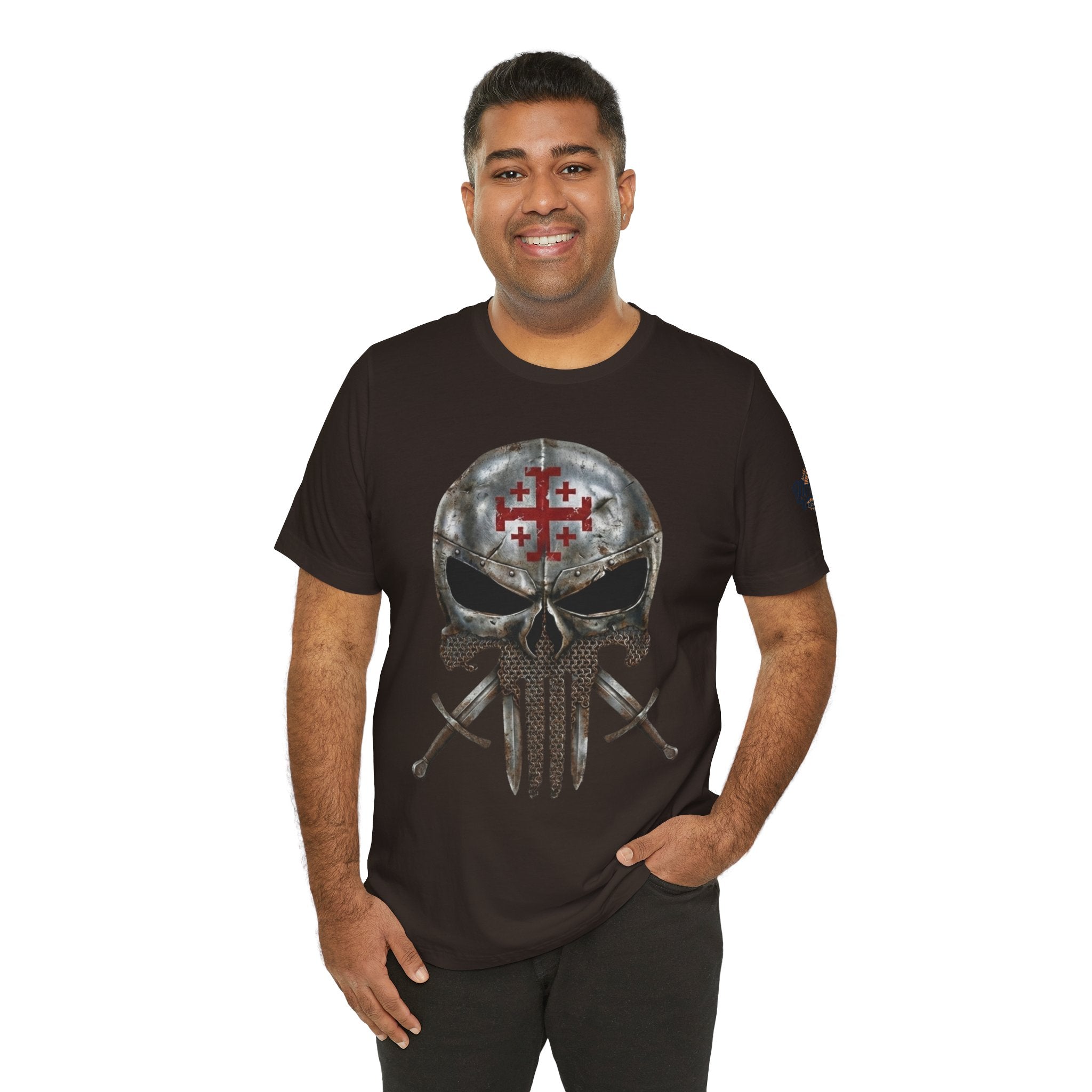 Crusader Knight Christian Skull T-shirt - Warrior Armor of God T-shirt Printify