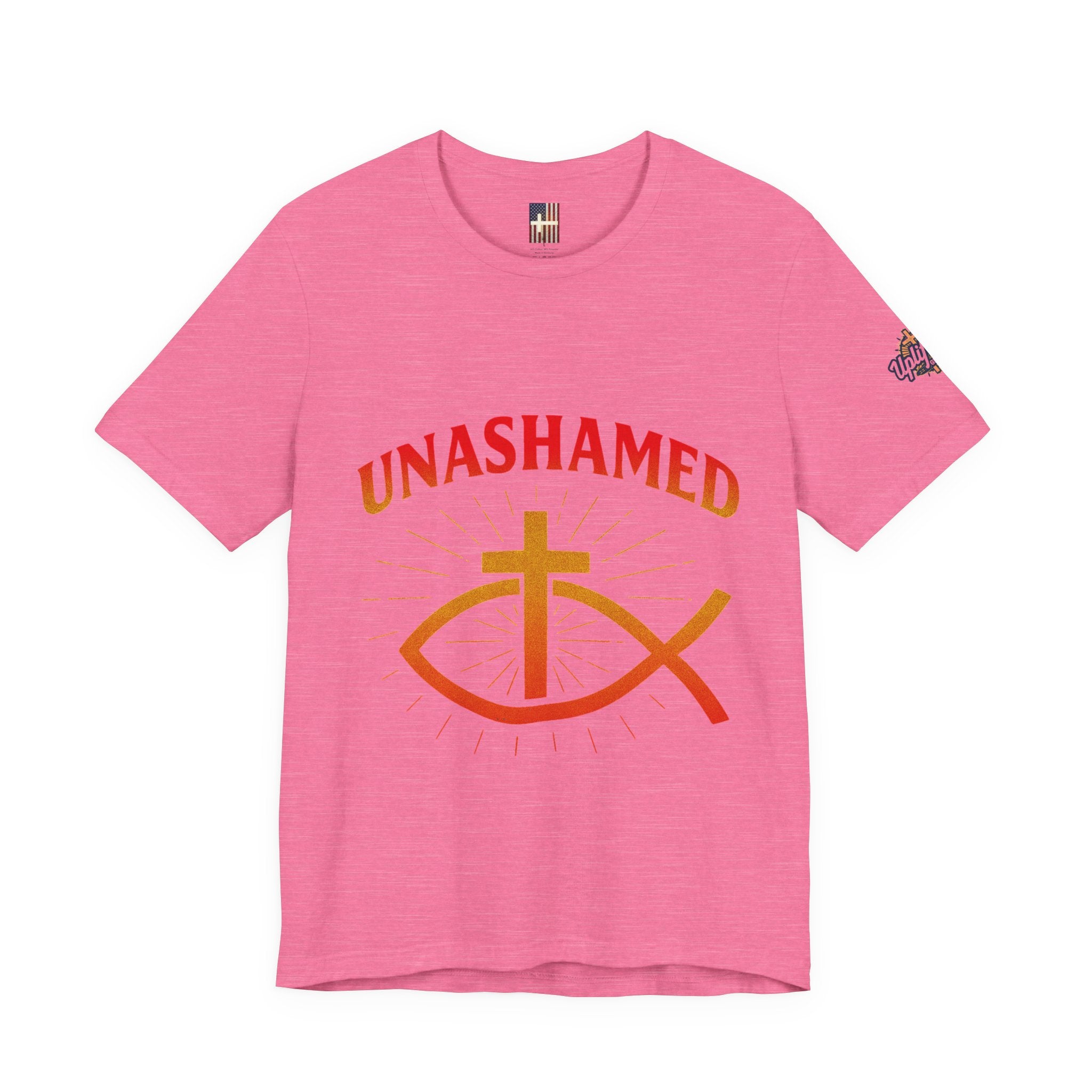 Unashamed T-shirt – Ichthys Jesus Fish & Cross Christian T-shirt for Romans 1:16 Bold Faith Printify