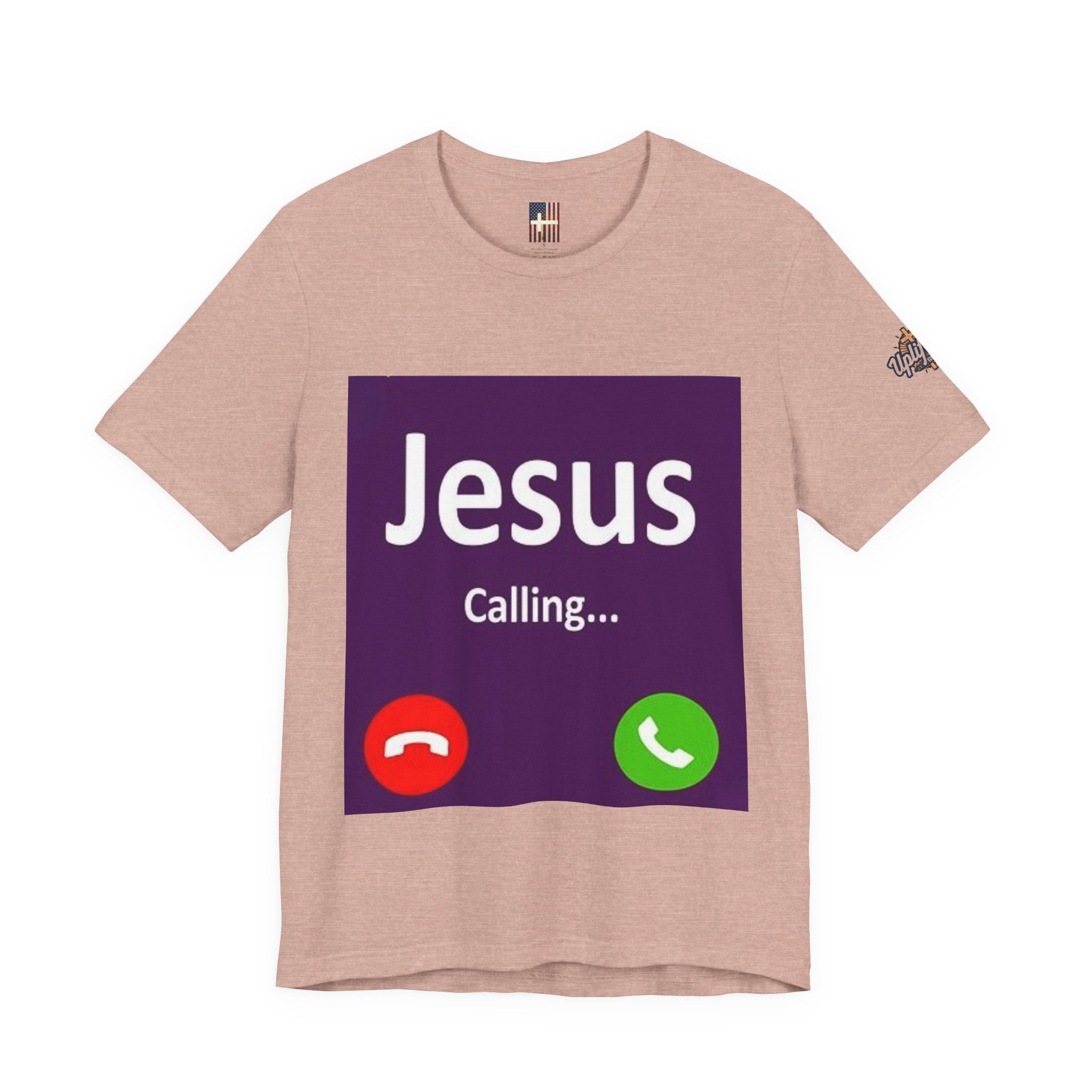 Jesus Calling T-shirt – Funny Cell Phone Screen Christian T-shirt for Divine Connection & Faith Humor Printify