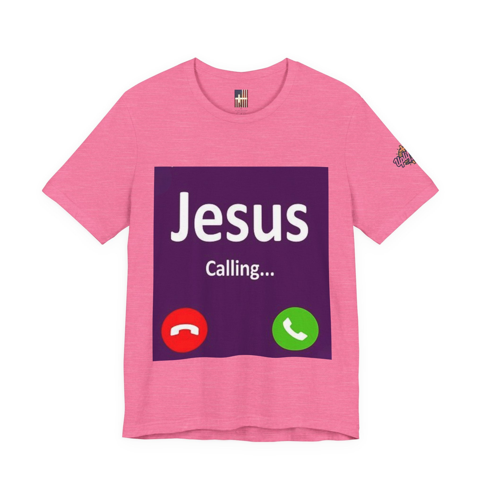 Jesus Calling T-shirt – Funny Cell Phone Screen Christian T-shirt for Divine Connection & Faith Humor Printify