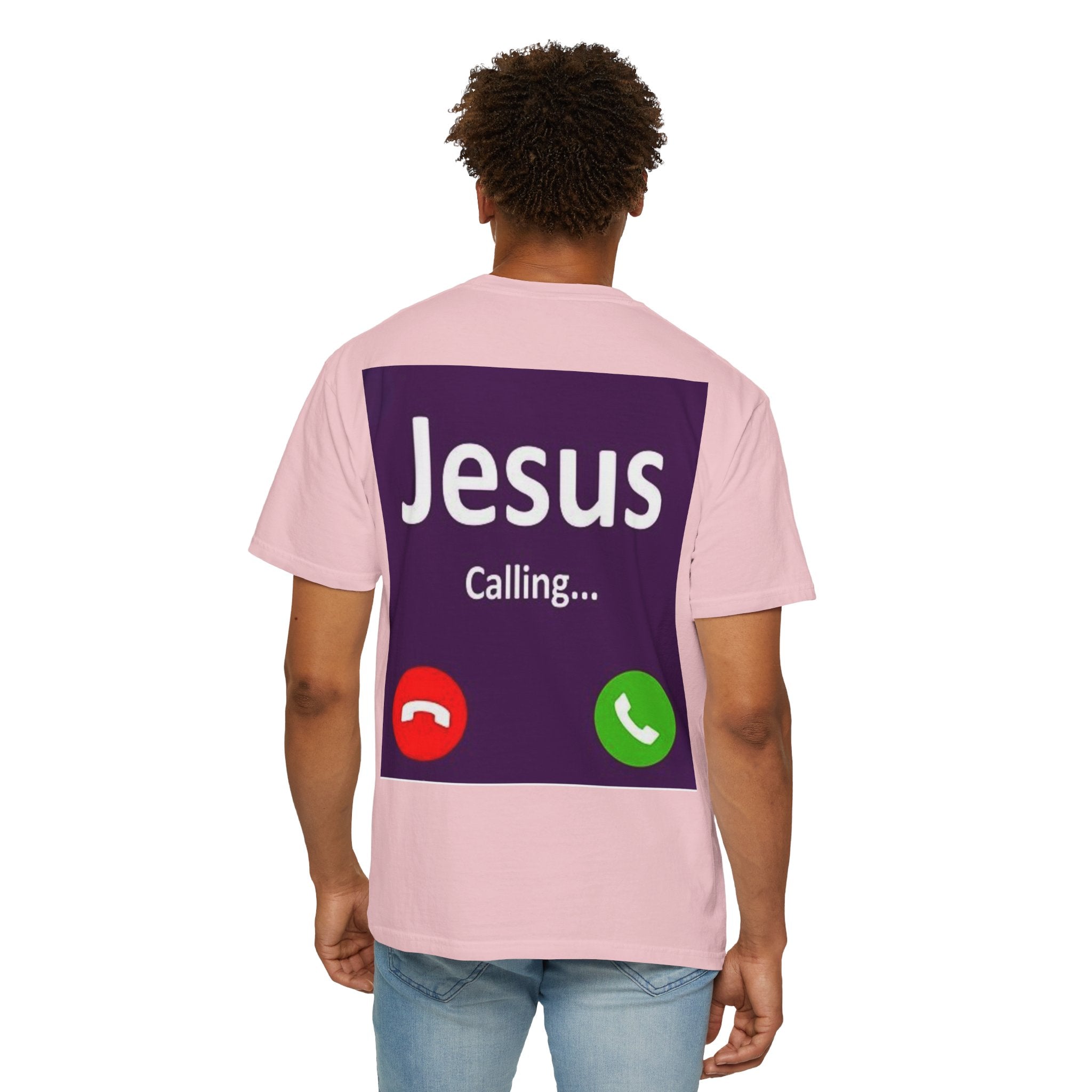 Jesus Calling T-shirt, – Funny Cell Phone Screen Christian T-shirt, for Divine Connection & Faith Humor Printify