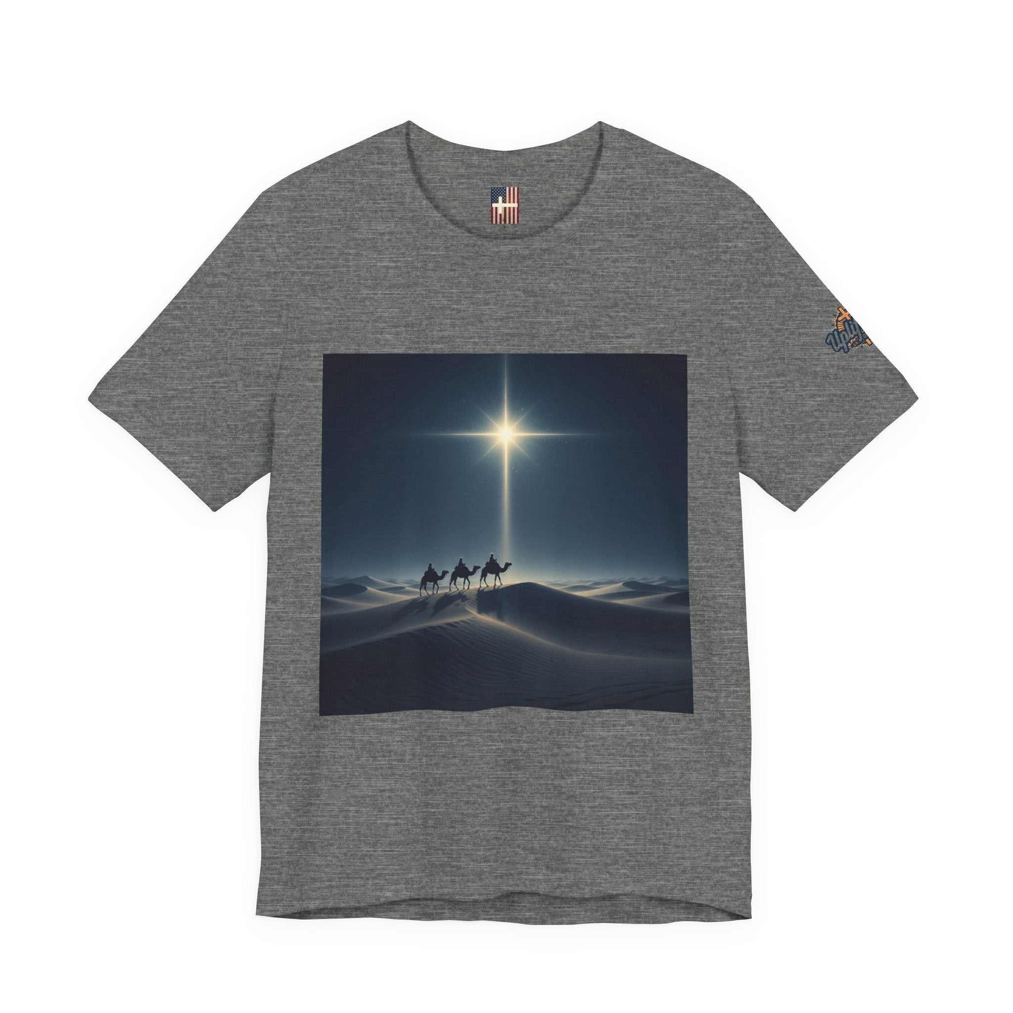 3 Wise Men T-shirt – Magi Camels Nativity Journey Christian Christmas T-shirt for Epiphany Faith & Holy Night Printify
