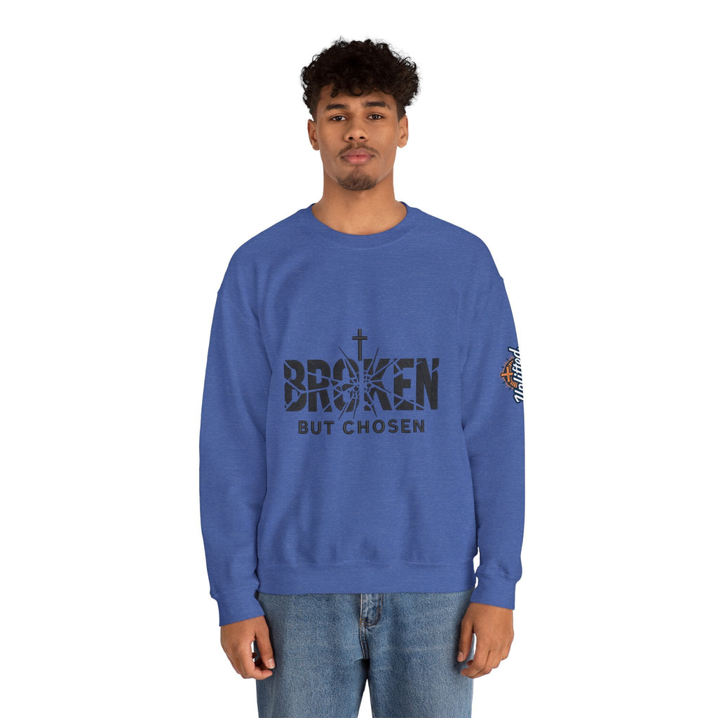 Broken But Chosen Crewneck Sweatshirt Printify