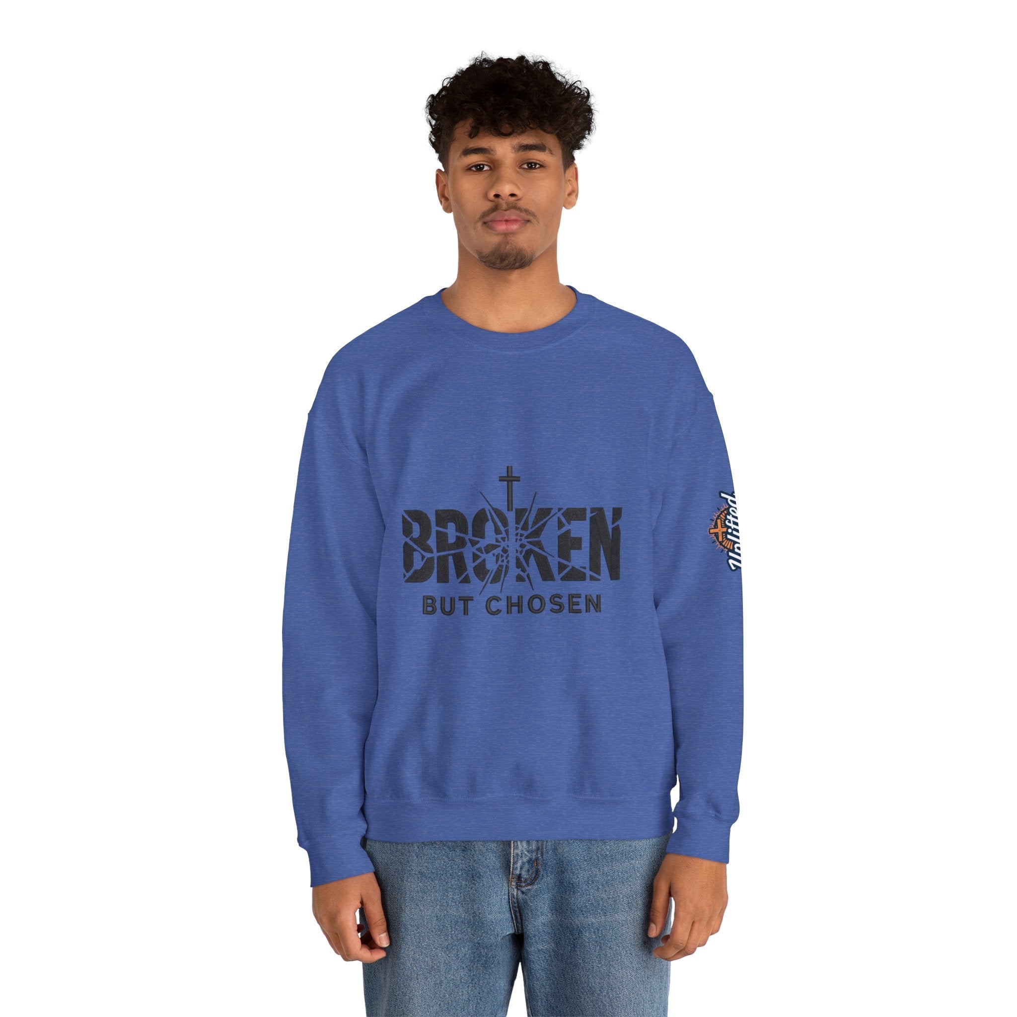 Broken But Chosen Crewneck Sweatshirt Printify