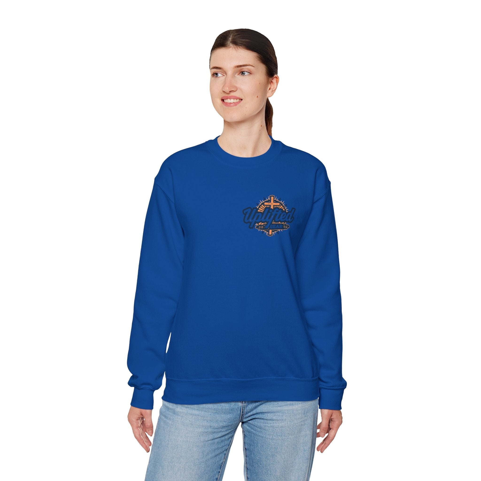Walk by Faith, Not by Sight Sweatshirt – Moonlit Footprints Christian Sweatshirt for Cozy Nights Printify