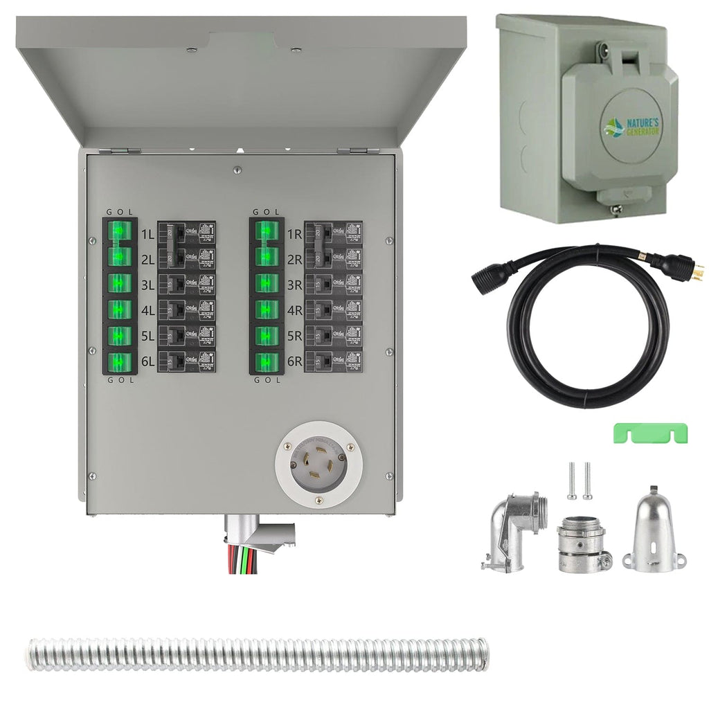 Nature's Generator 12-Circuit 120/240V 30A Non-Automatic Power Transfer Switch Nature's Generator