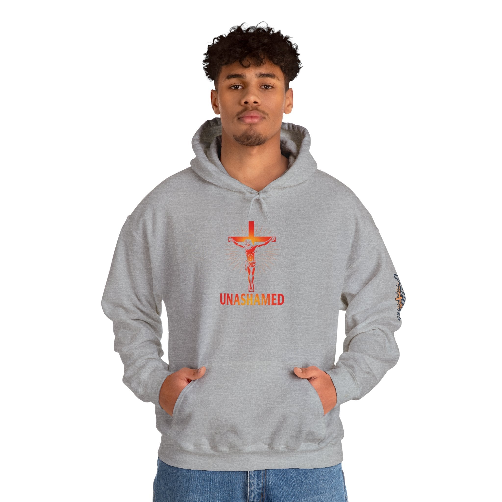 Unashamed Hoodie – Romans 1:16 Crucifixion Christian Sweatshirt for Bold Unwavering Faith Printify