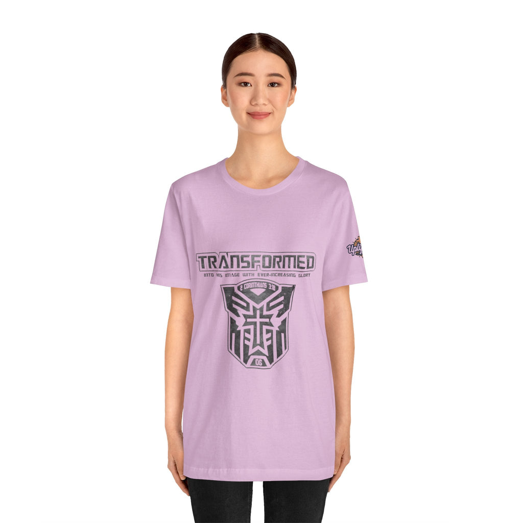 Transformer Logo Christian T-shirt | 2 Corinthians 3:18 Bible Verse T-shirt Printify