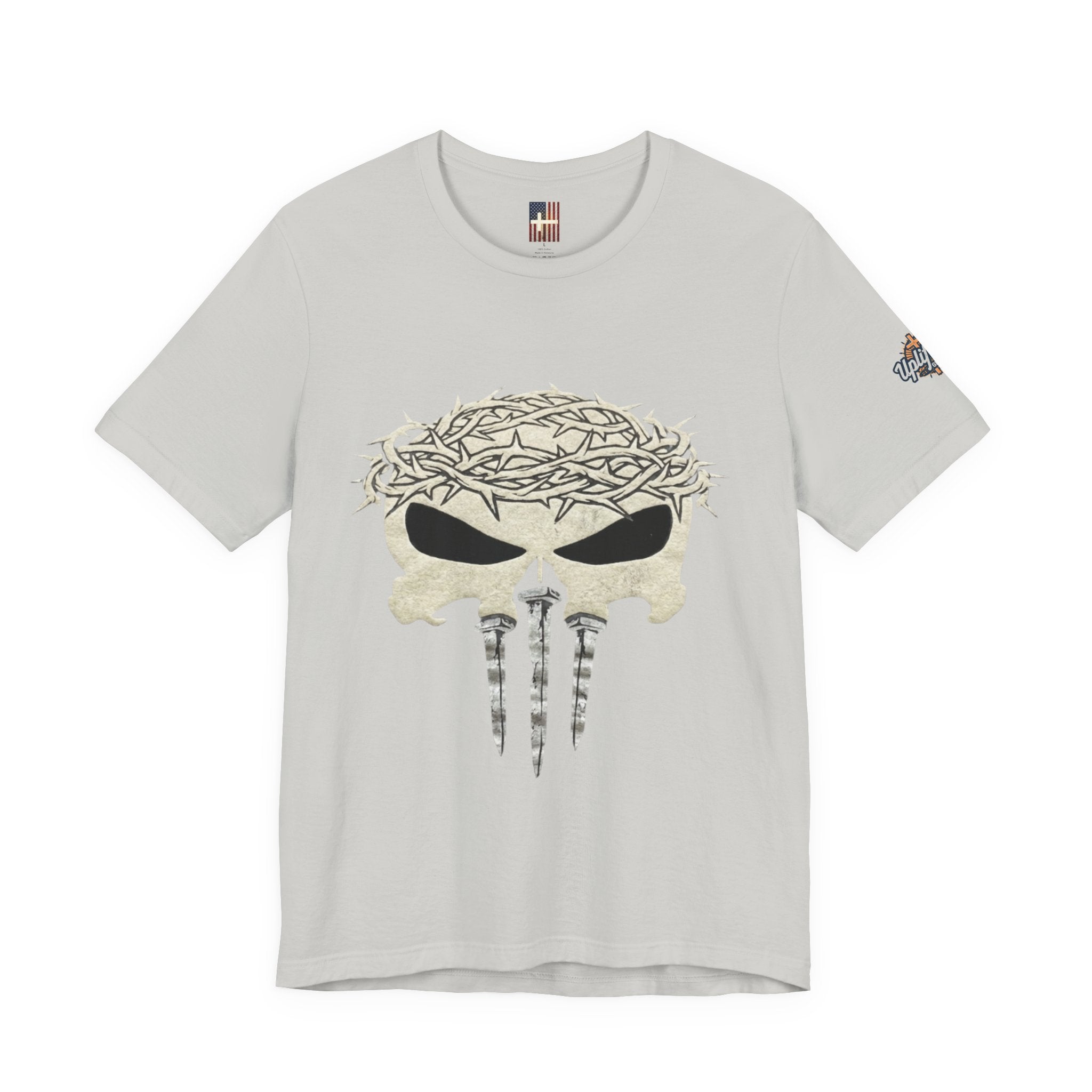 Christian Skull T-shirt - Crown of Thorns & Nails - Warrior Faith T-shirt Printify