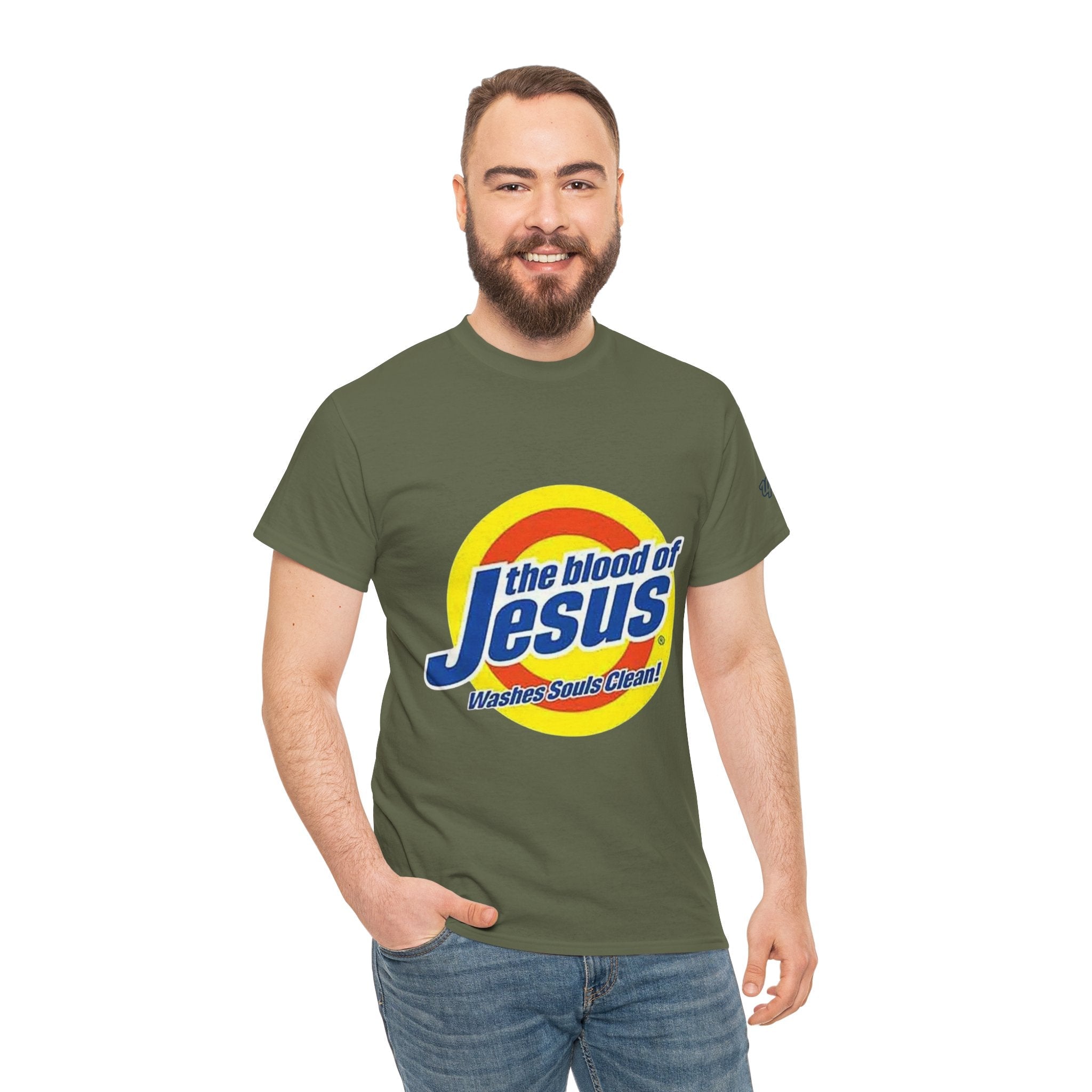 Blood of Jesus Washes Souls Clean T-shirt - Funny Tide Parody - Christian Faith T-shirt Printify