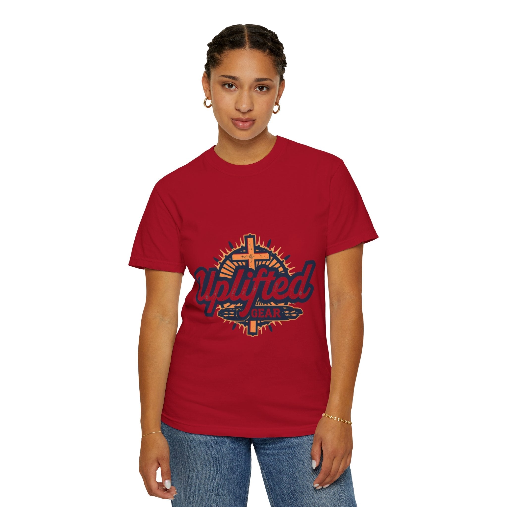 Uplifted Gear Christian T-Shirt – Bold Logo Faith Tee for Inspired Living Printify