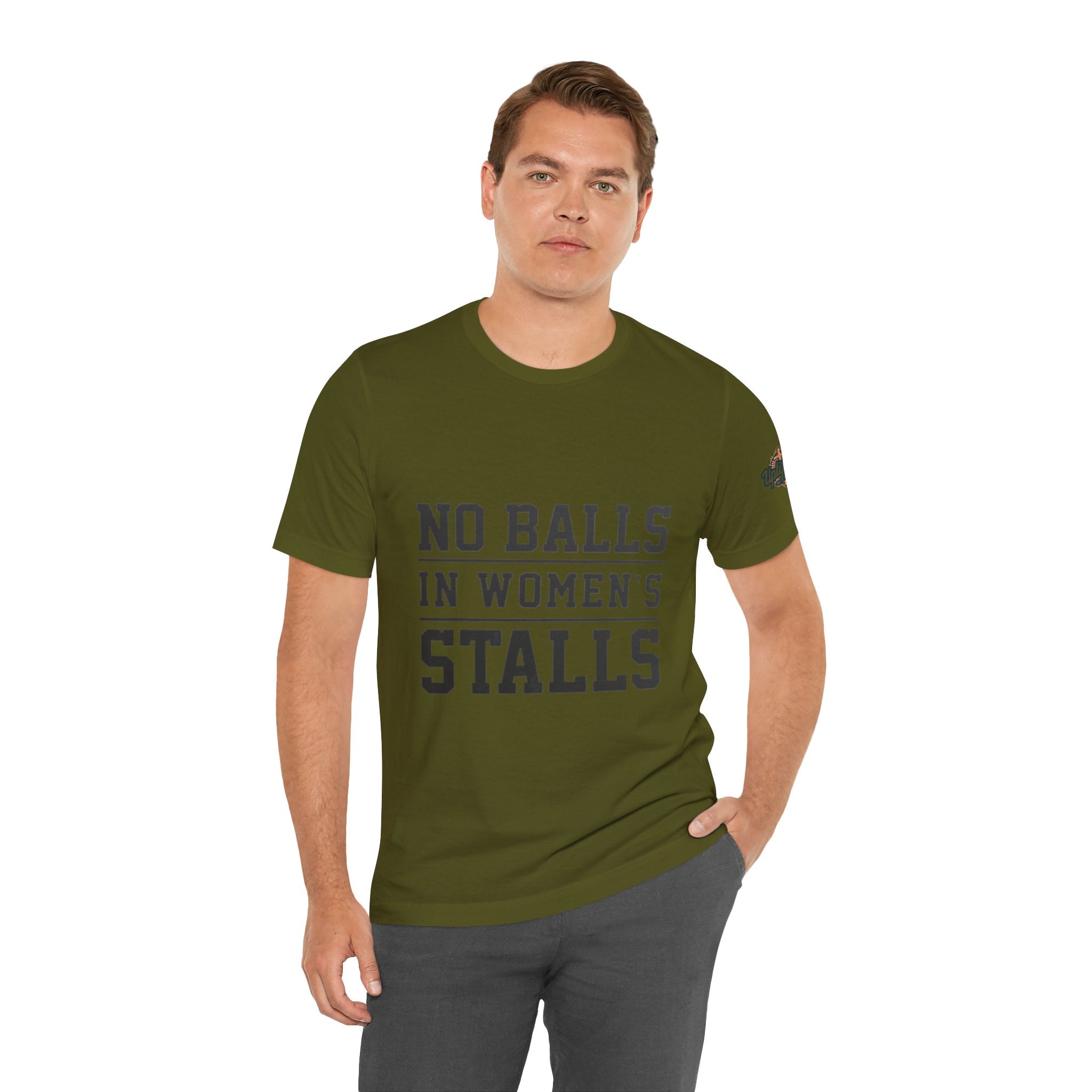 No Balls in Women's Stalls Statement T-Shirt Printify