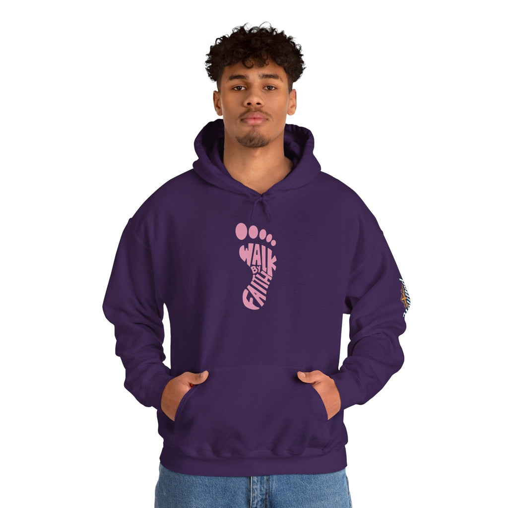 Walk By Faith Footprint Hoodie Printify