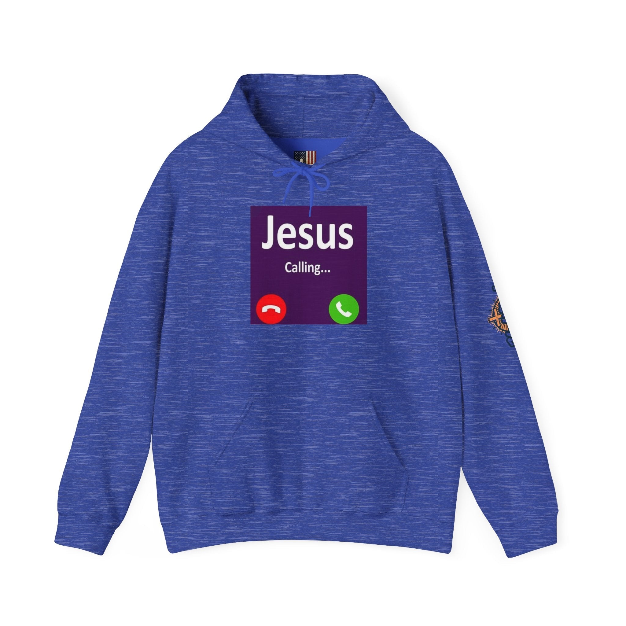 Jesus Calling Hoodie – Funny Cell Phone Screen Christian Sweatshirt for Divine Connection & Faith Humor Printify