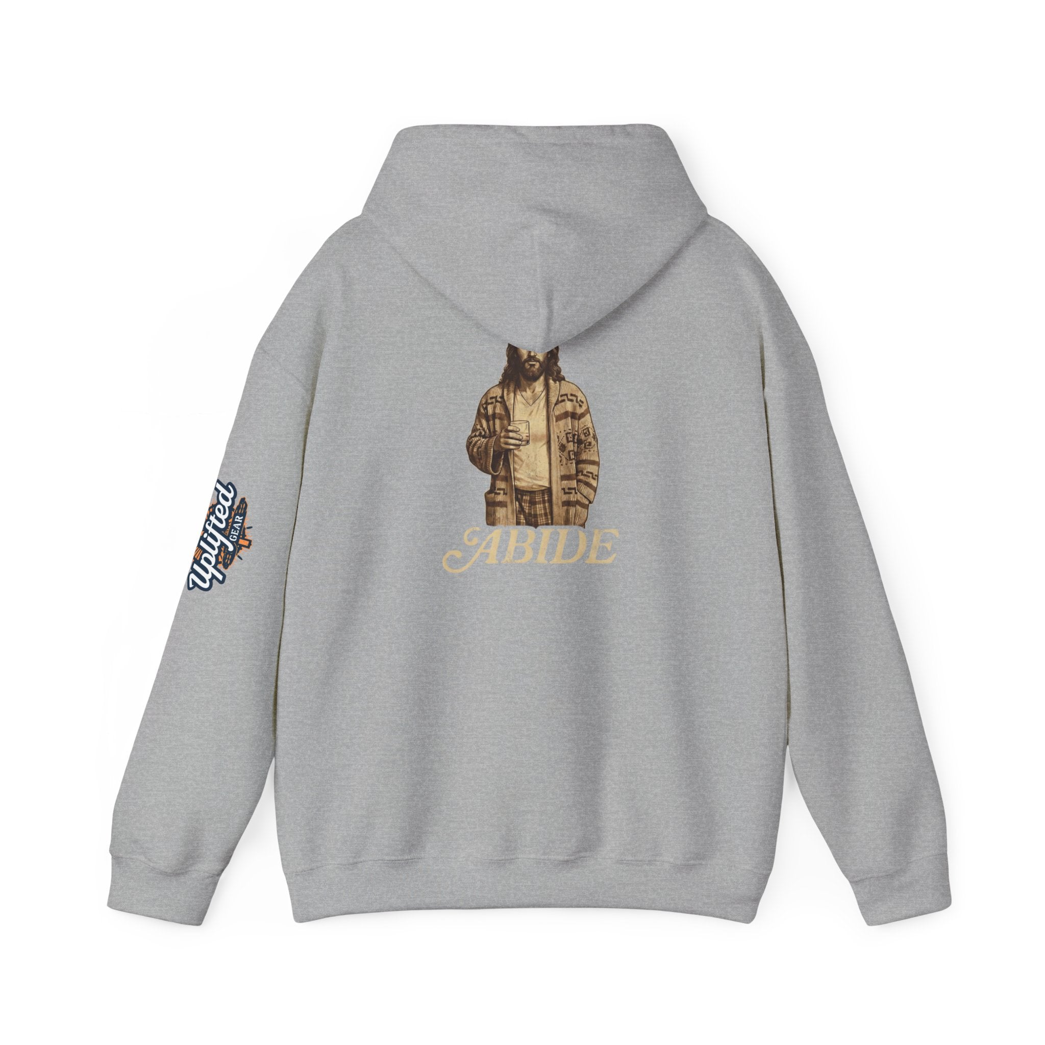 Abide Jesus Hoodie — Vintage 'The Dude' Religious Graphic Hoodie Printify
