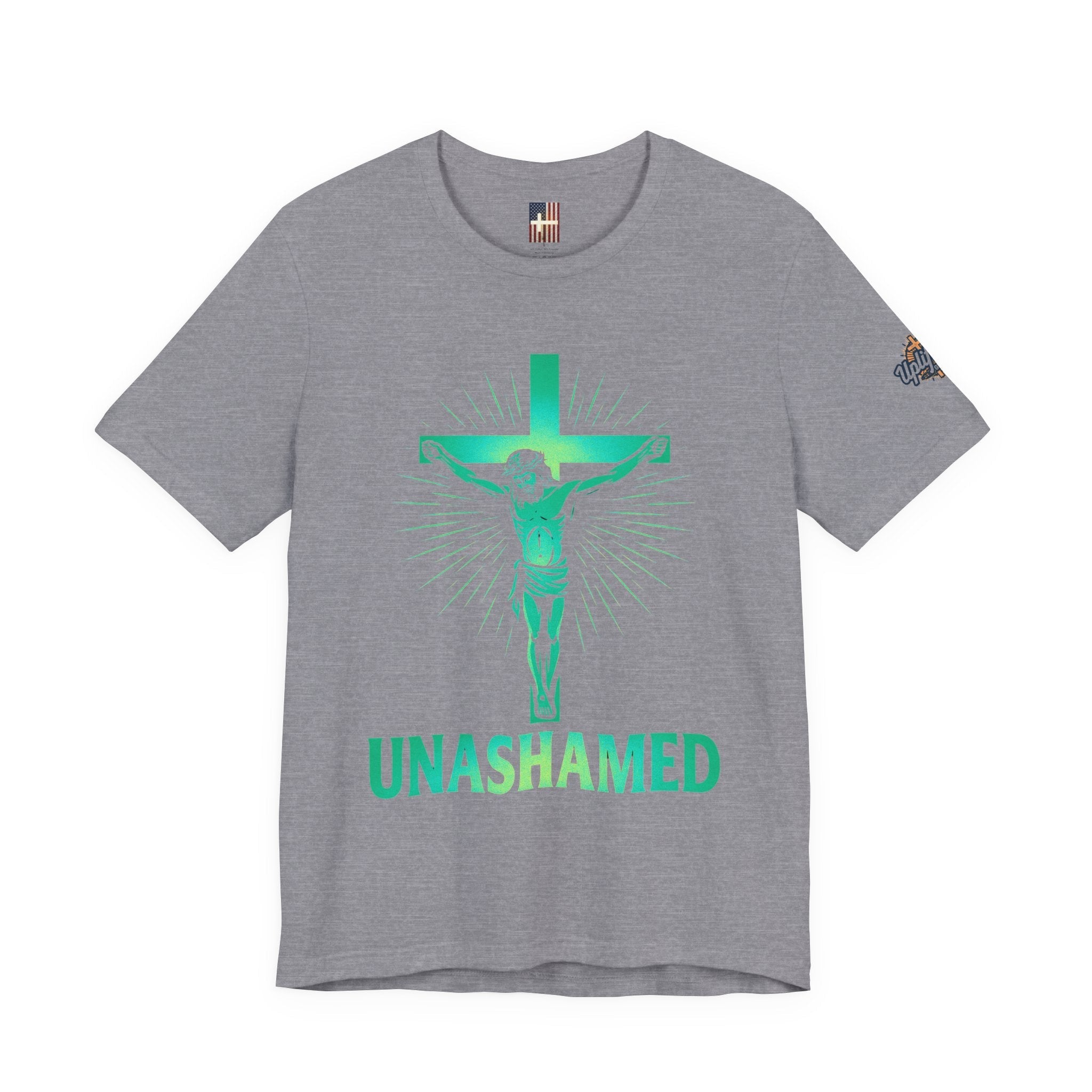 Unashamed T-shirt – Romans 1:16 Crucifixion Christian t-shirt for Bold Unwavering Faith Printify