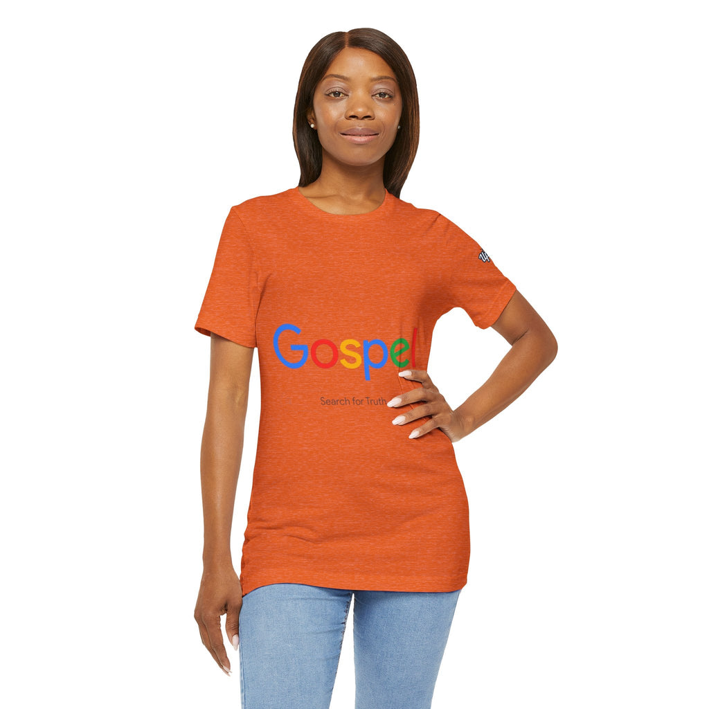 Gospel Graphic Tee — "Gospel" Colorful Logo Christian T-Shirt Printify