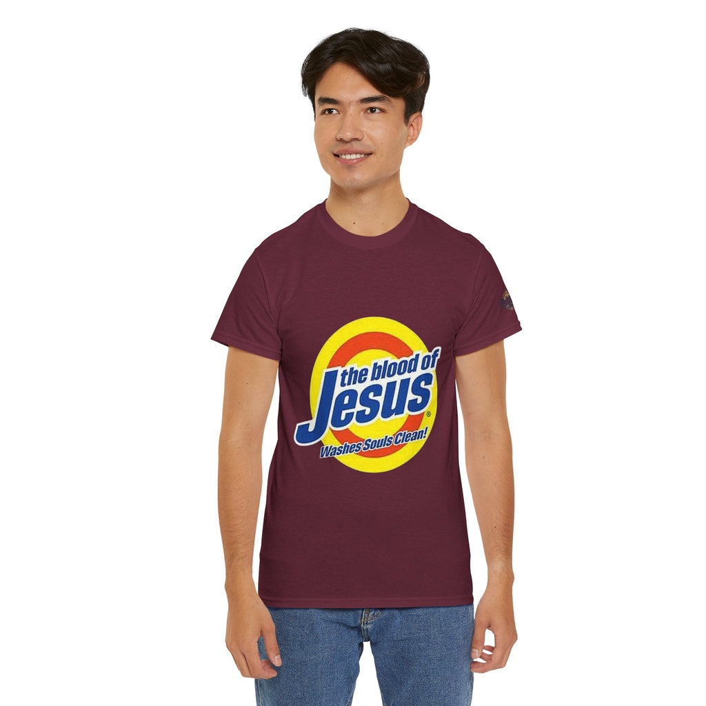 Blood of Jesus Washes Souls Clean T-shirt - Funny Tide Parody - Christian Faith T-shirt Printify