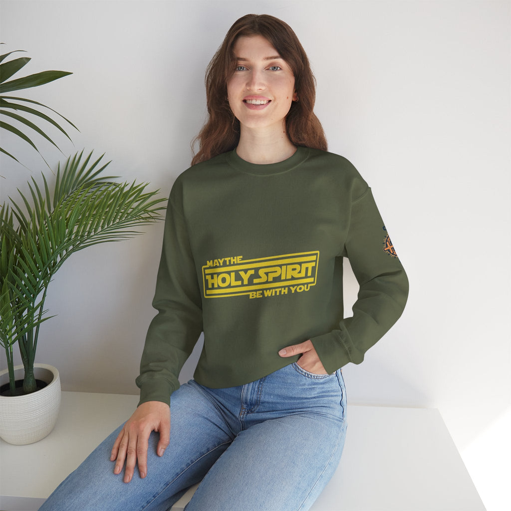 May the Holy Spirit Be With You Sweatshirt - Christian Star Wars Parody Sweatshirt Printify