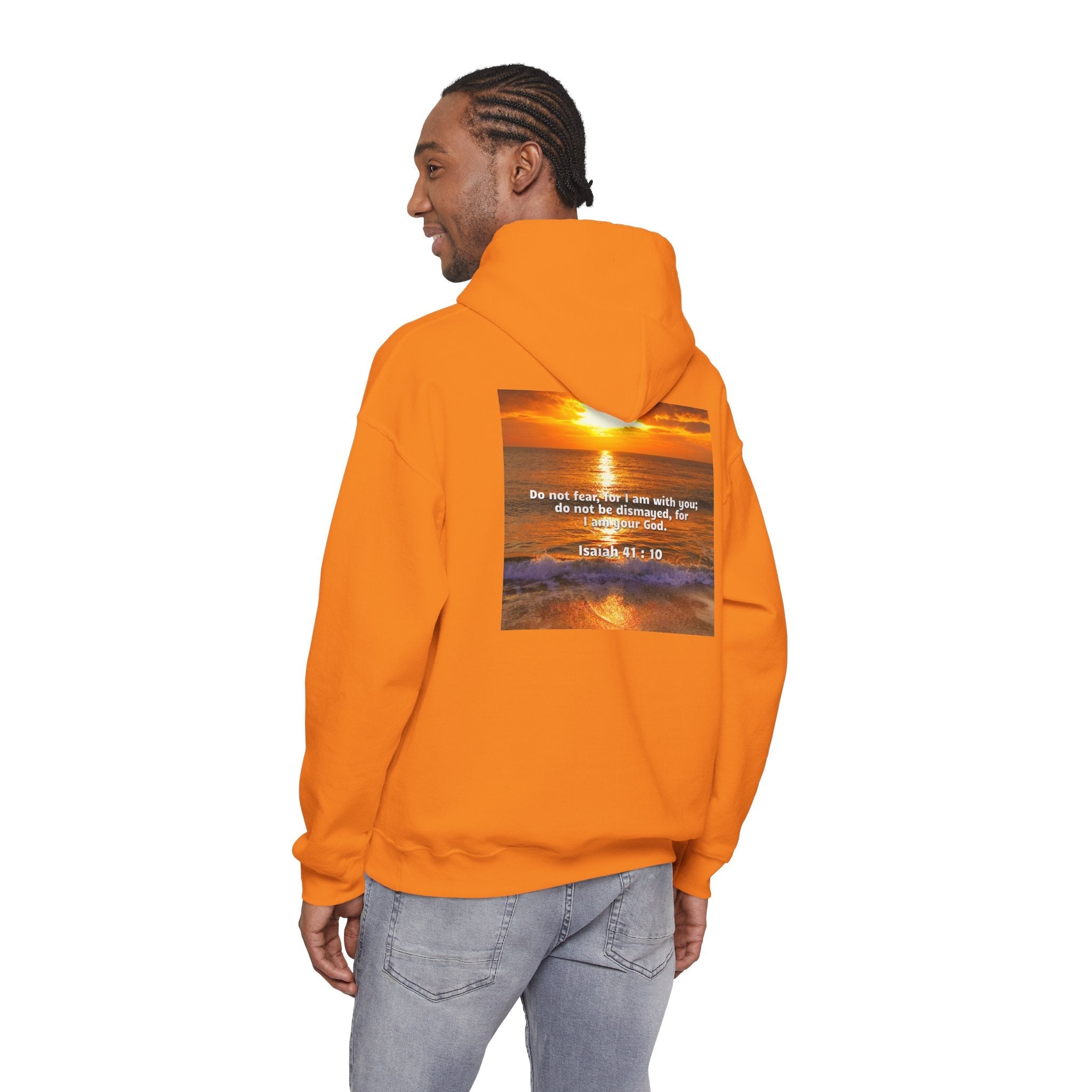 Bible Verse Unisex Heavy Blend™ Hooded Sweatshirt - Isaiah 41 : 10 Printify
