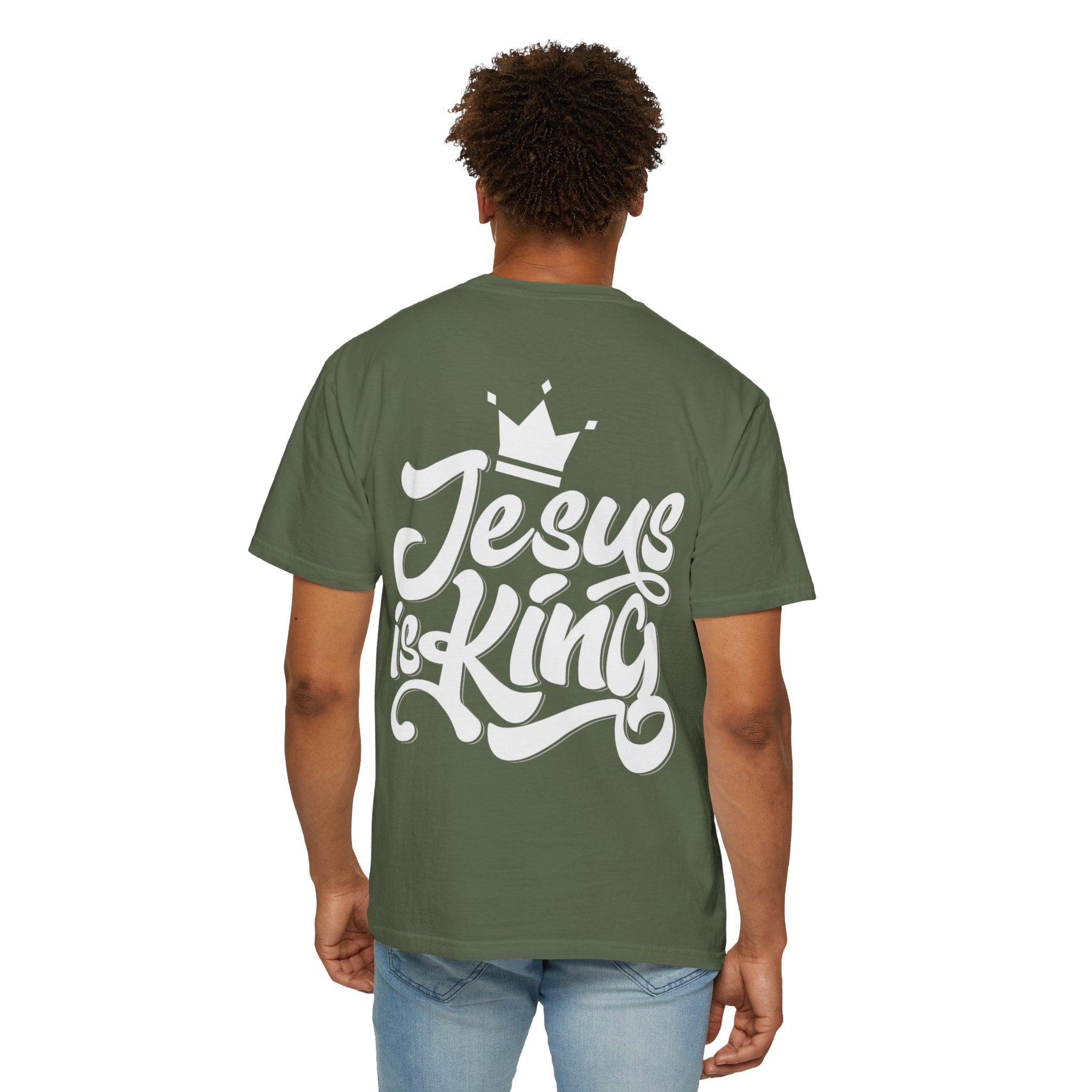 Jesus is King T-Shirt – Bold Christian Faith Tee with Crown & Cross for Eternal Reign Printify