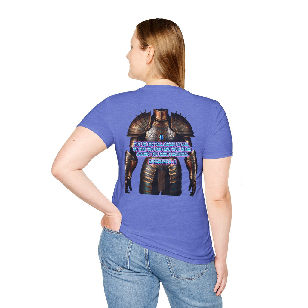 Religious Graphic Tee with Armor Of God Design - Unisex Softstyle T-Shirt Printify
