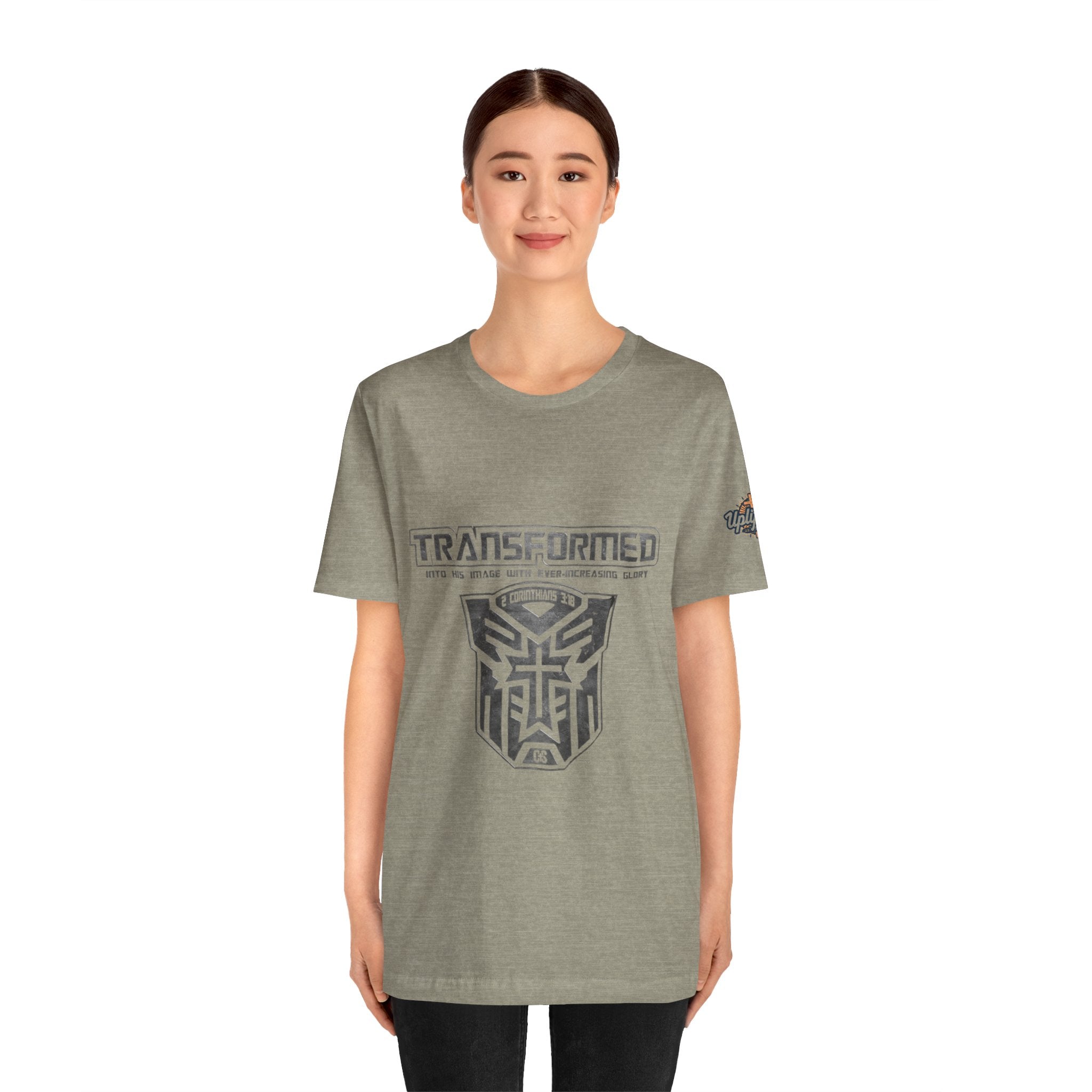 Transformer Logo Christian T-shirt | 2 Corinthians 3:18 Bible Verse T-shirt Printify