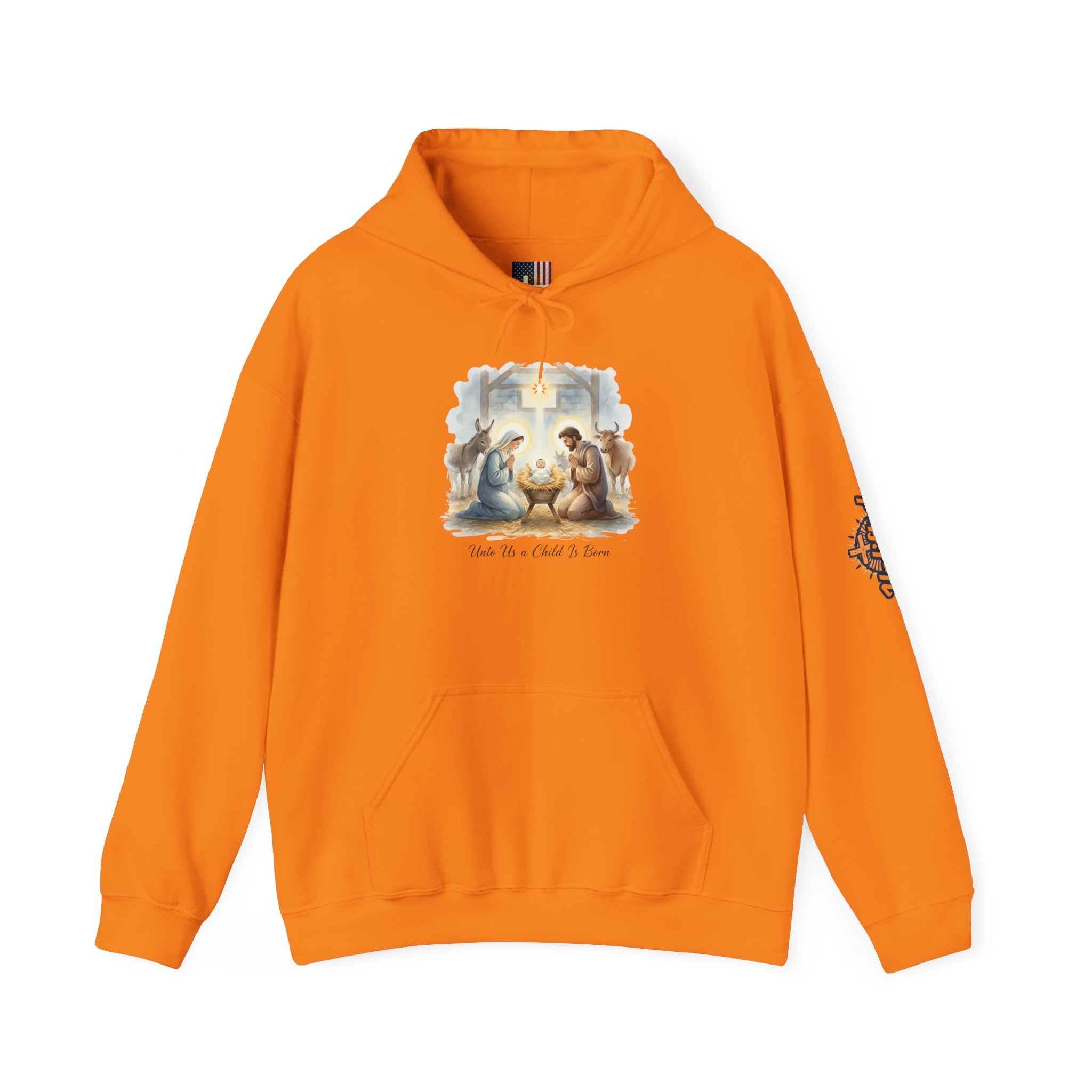 Unto Us a Child is Born Hoodie – Isaiah 9:6 Nativity Manger Scene Christian Christmas Sweatshirt for Holy Night Faith Printify